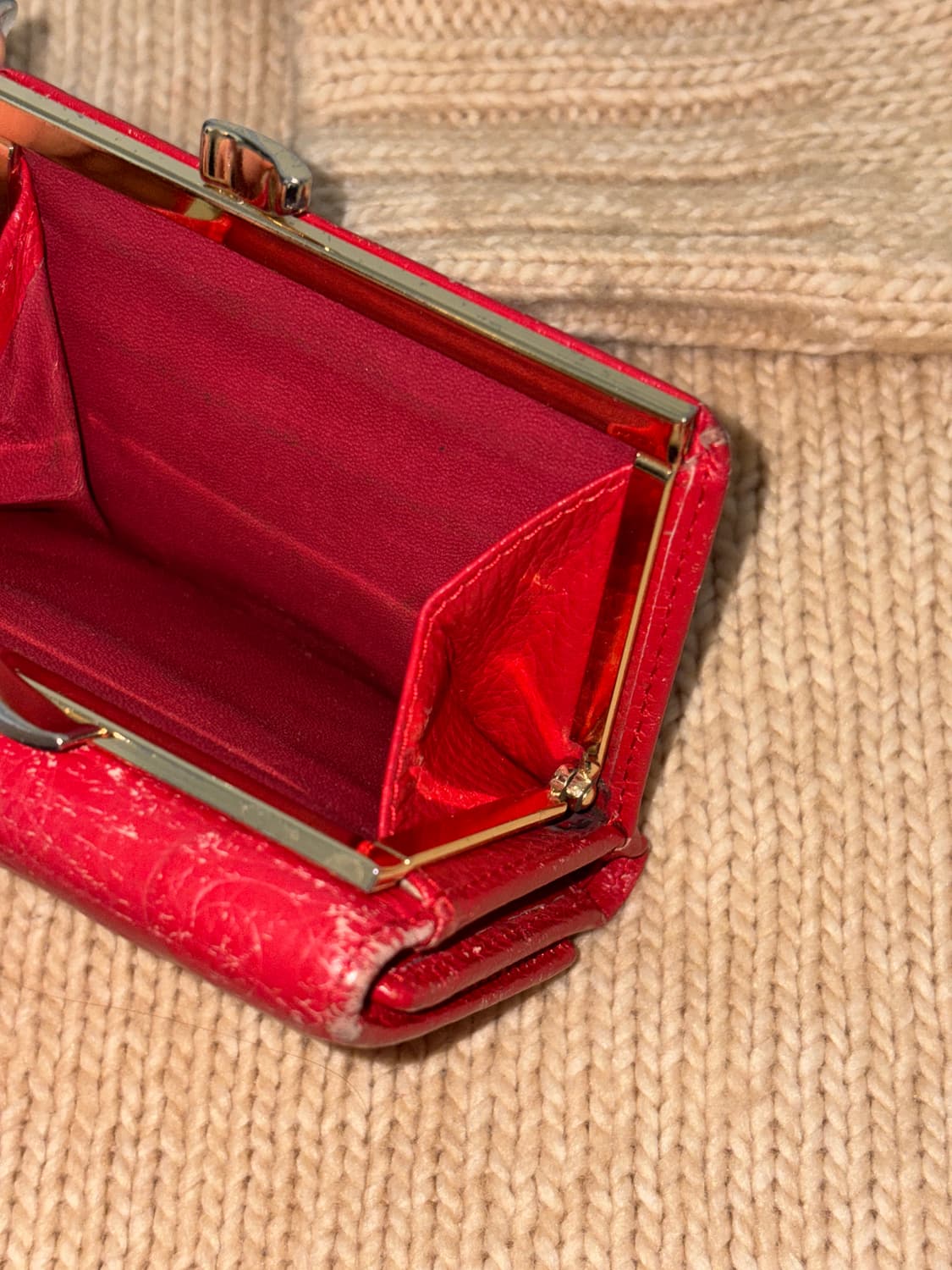 archive 비비안웨스트우드 브리튼 레드 가마구치 trifold 반지갑 상품이미지5