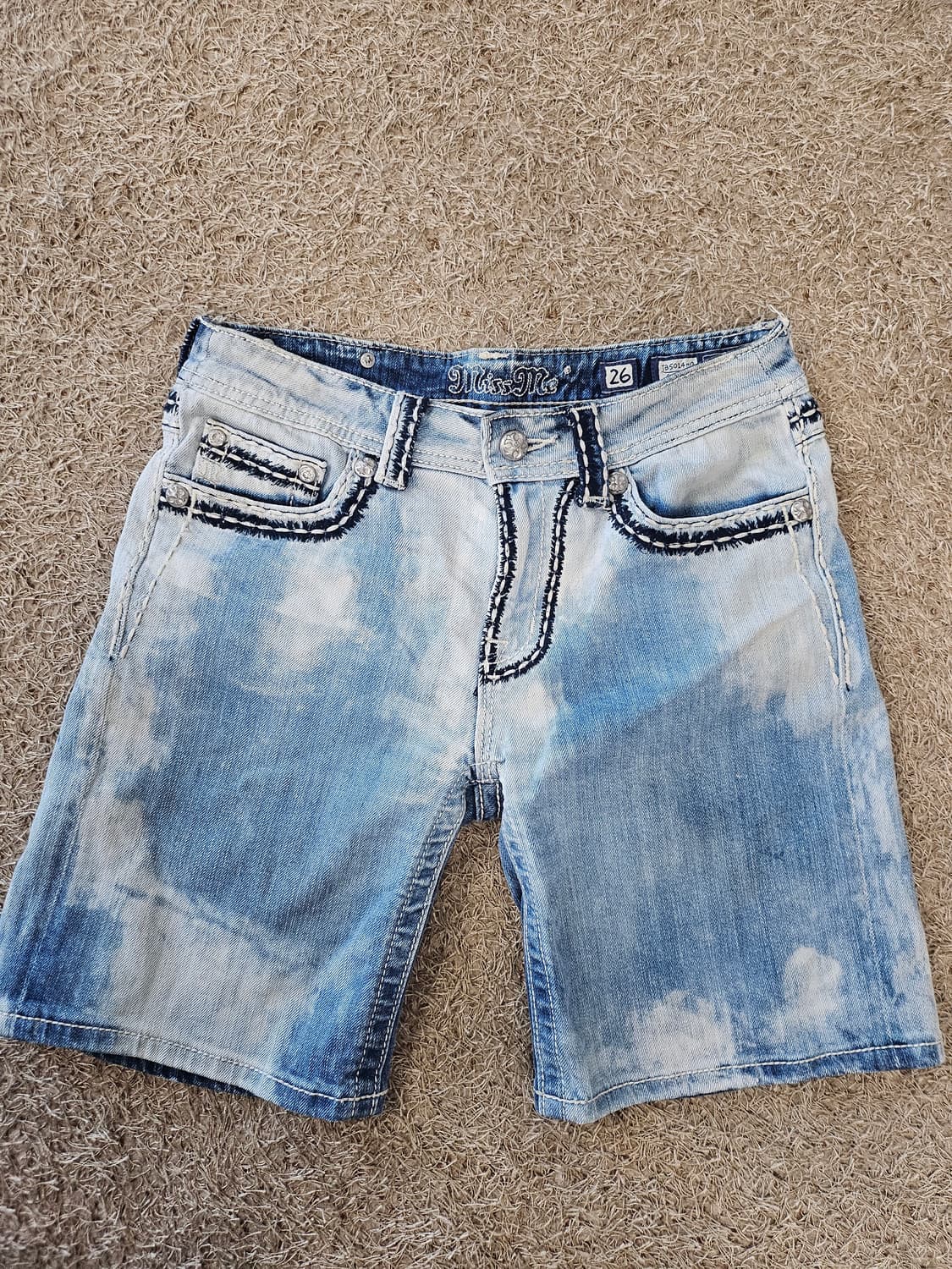 일본(26-27)Miss Me 여성 블리치 애시드 워시 데님 반바지 상품이미지3