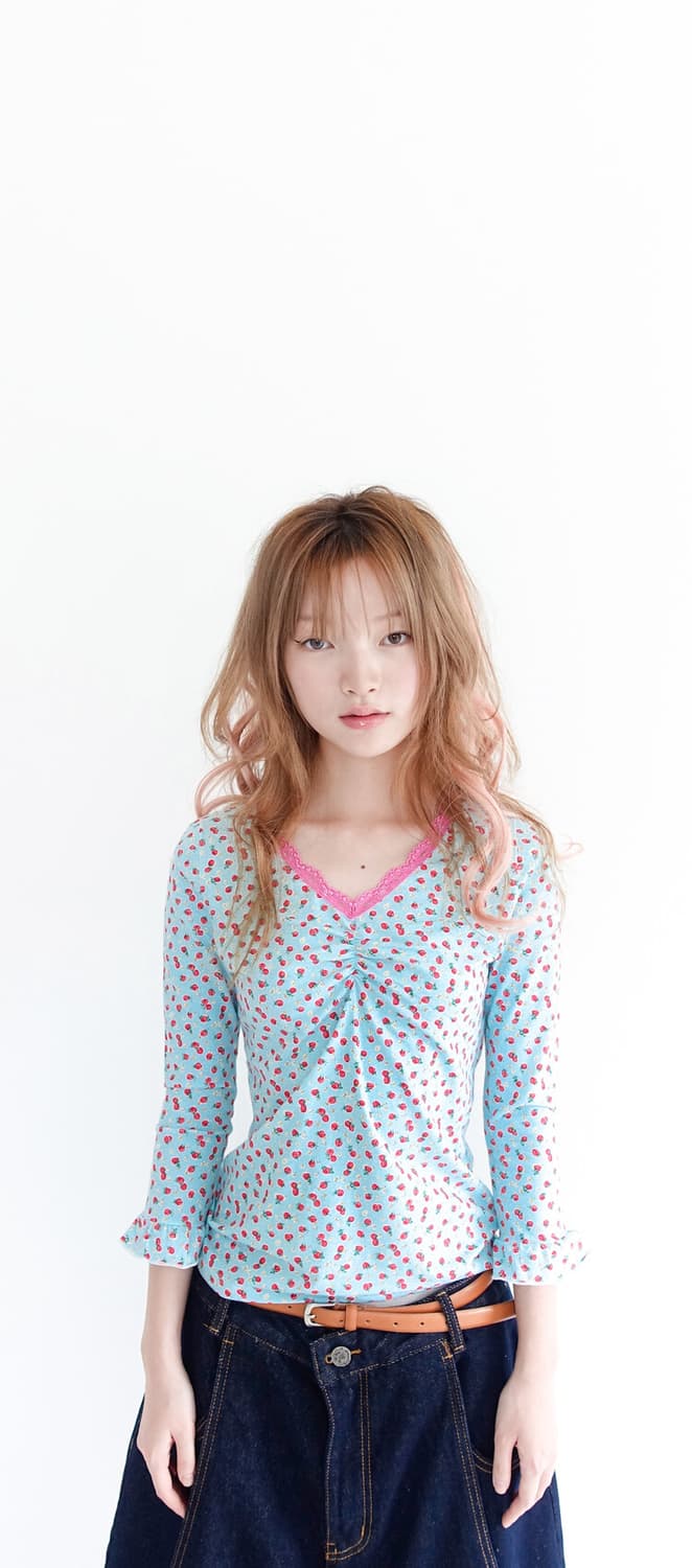 샵페어리 스트로베리 레이스 티 little strawberry lac 상품이미지1