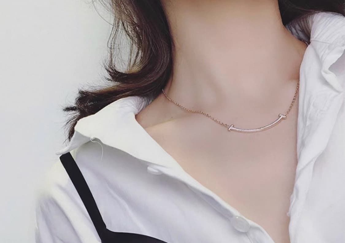 티파니앤코 스마일 크리스탈 팬던트 목걸이 로즈골드 상품이미지5