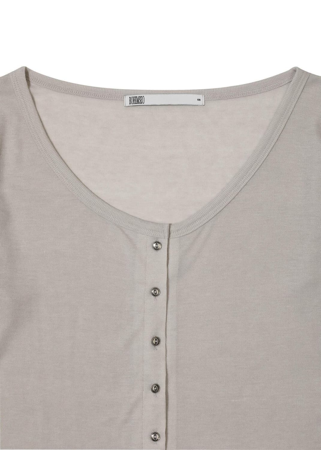 보헤미안서울 베이직 스쿱 버튼 가디건 베이지 상품이미지7