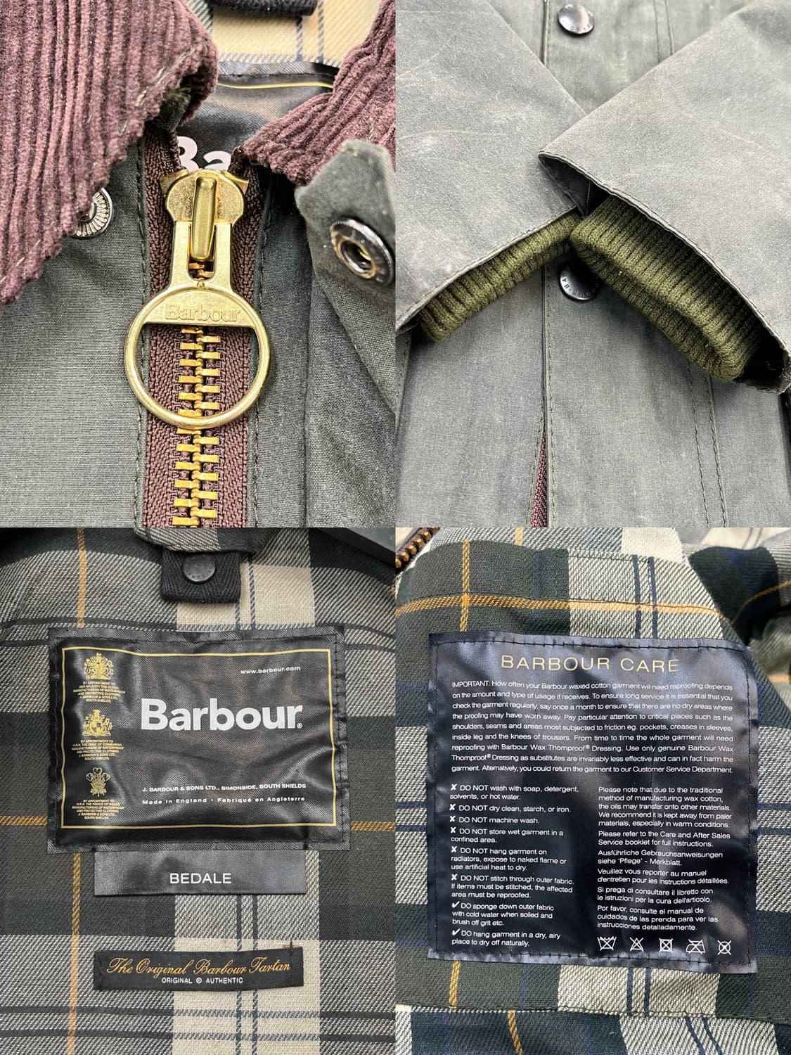 바버 Bedale 왁스 자켓 상품이미지7