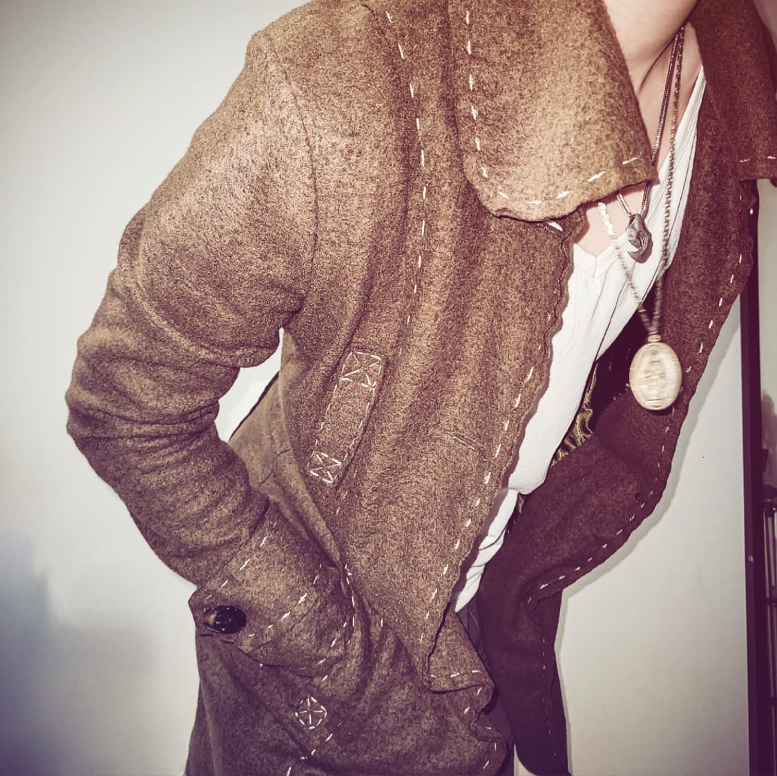 '00s Handmade Stitch Long Tail Jacket 상품이미지4