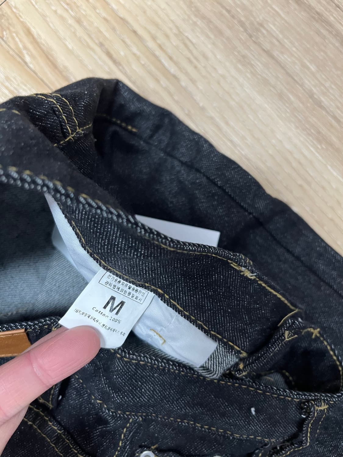 (새상품) 리마인드 논페이드 와이드 흑청바지 27 상품이미지5