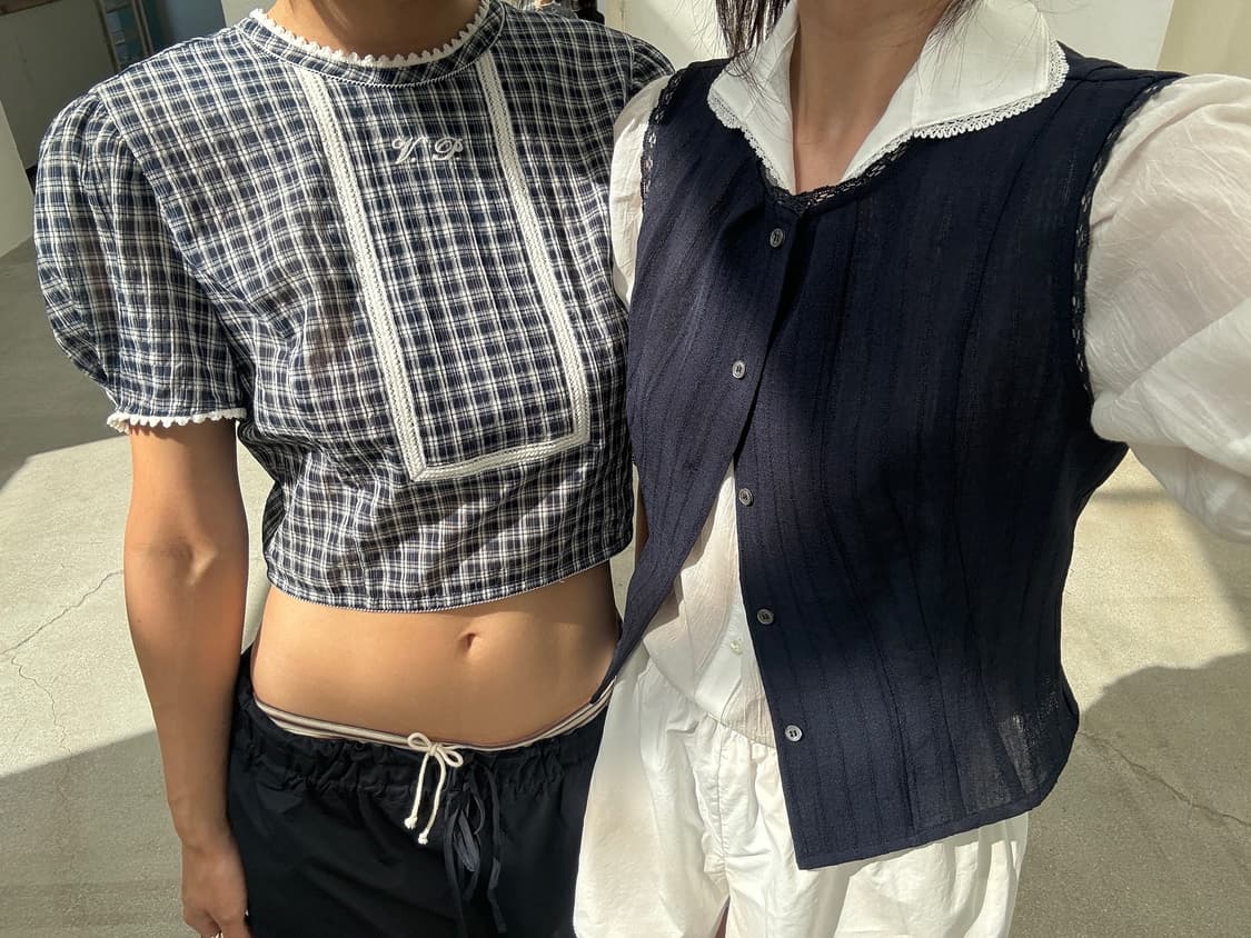 비아플레인 네이비 베스트 via boris button vest navy 상품이미지2