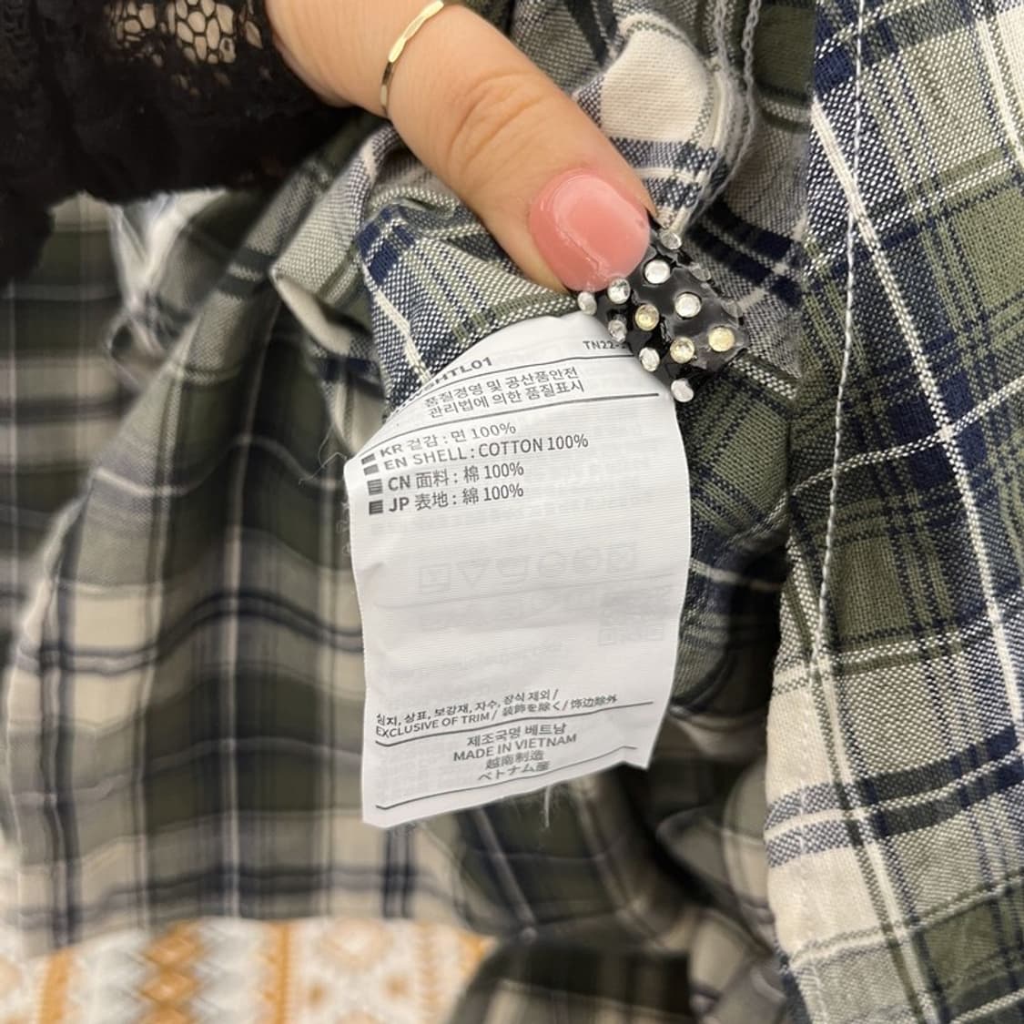 디스이즈네버댓 컨트리 레트로 빈티지 그린 체크 셔츠 S C10553 상품이미지6