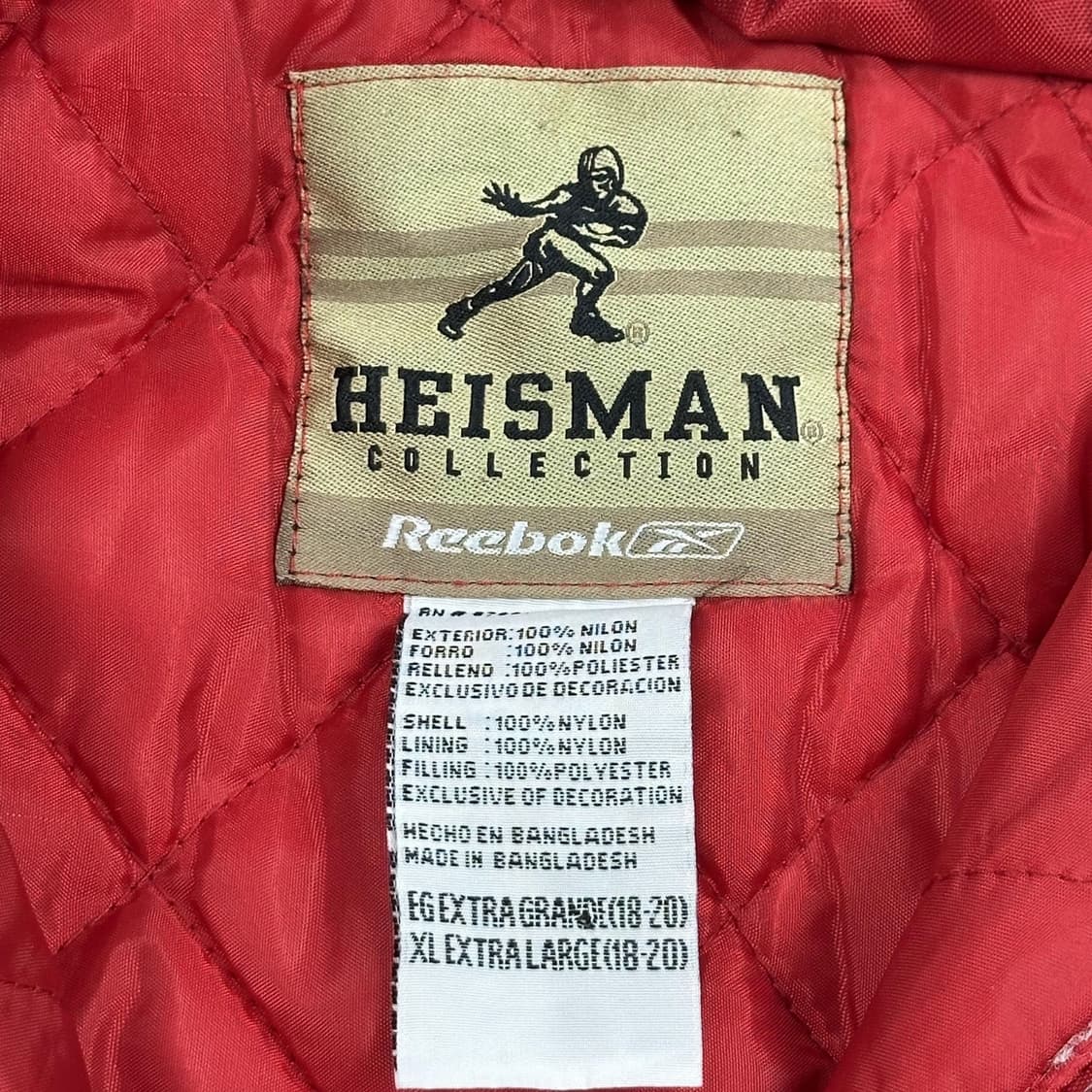 리복 하이즈만 미식축구 바시티 스타디움 자켓 (실측 M) 상품이미지8