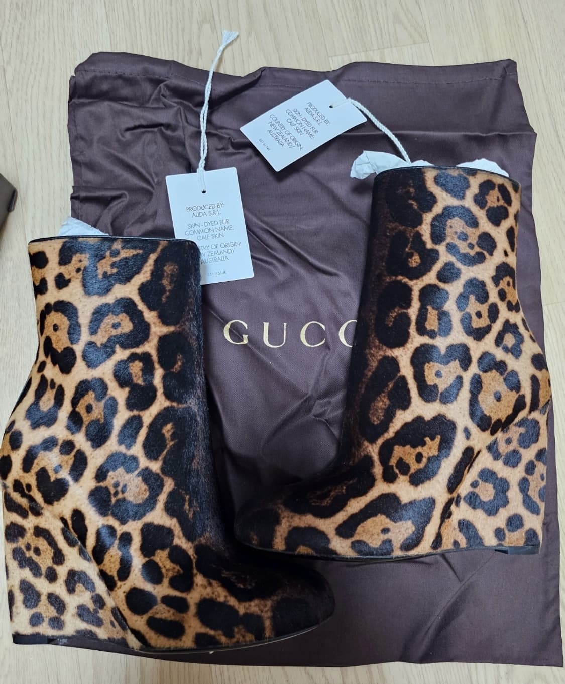 구찌  정품 레오파드 웨지  송치 부츠35.5 상품이미지2