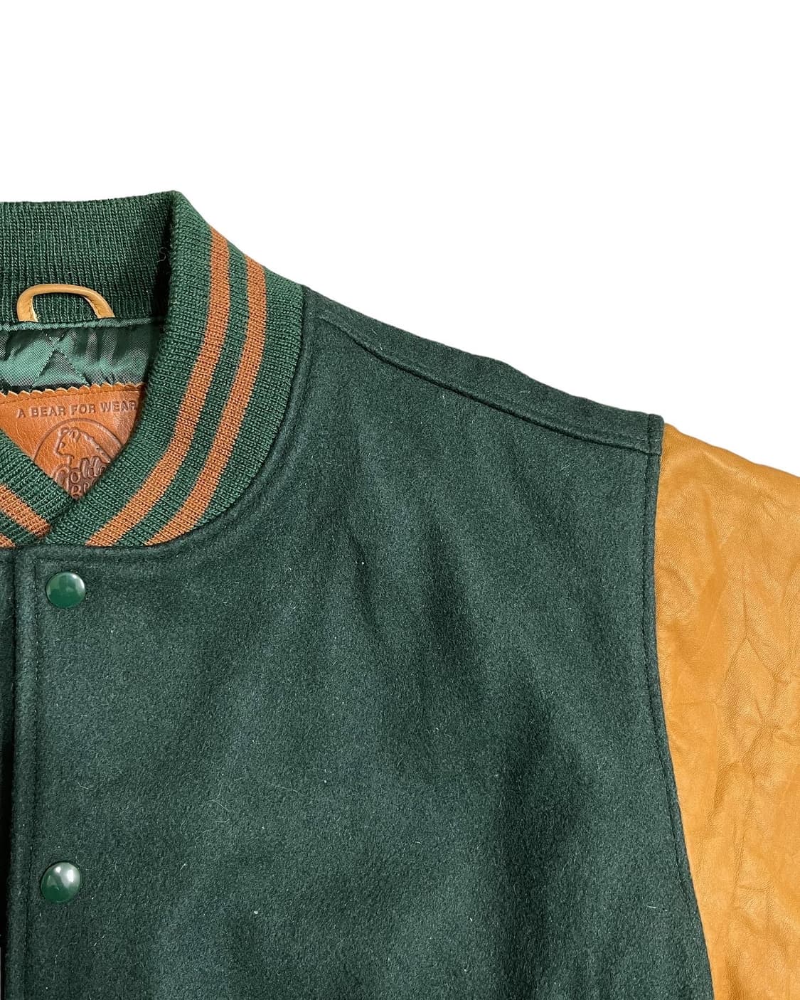 [L] 골든베어 USA 암 레더 울 바시티 자켓 상품이미지3