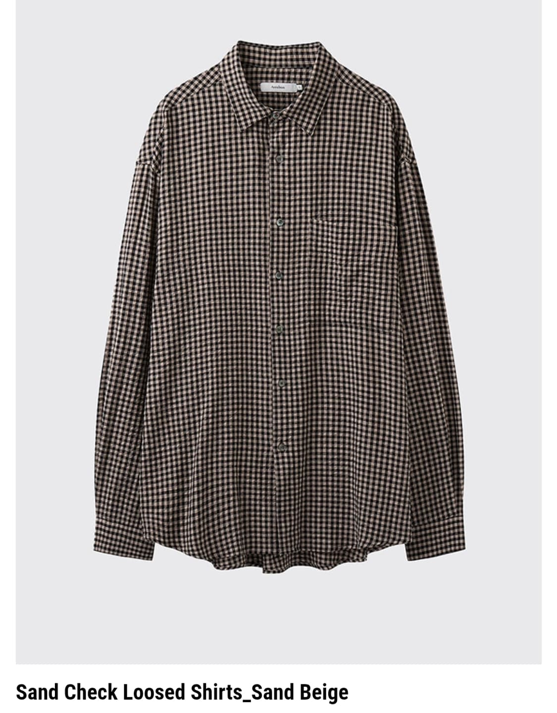 아르반 깅엄 체크 루즈 셔츠 샌드베이지 3(105) 상품이미지1