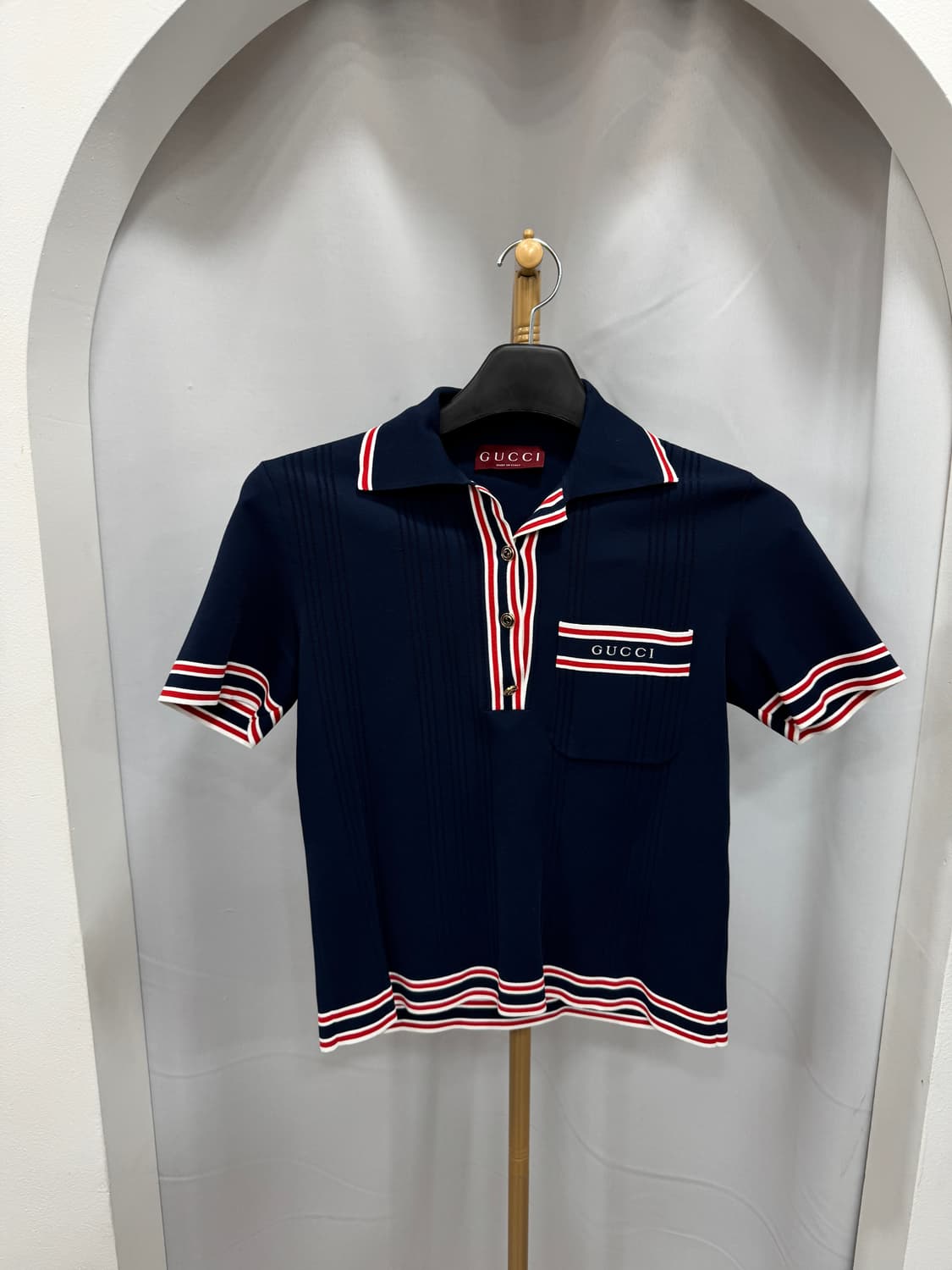 백화점판 구찌 골지 PK 카라 반팔 XS  상품이미지1