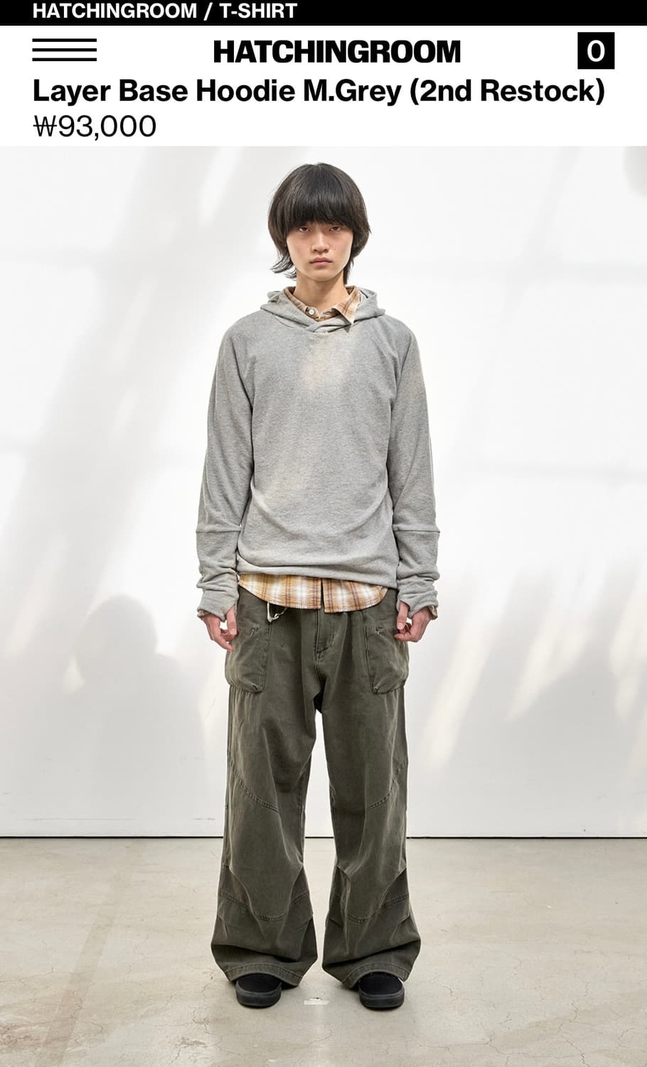 해칭룸 Layer Base Hoodie M.Grey (4사이즈) 상품이미지3