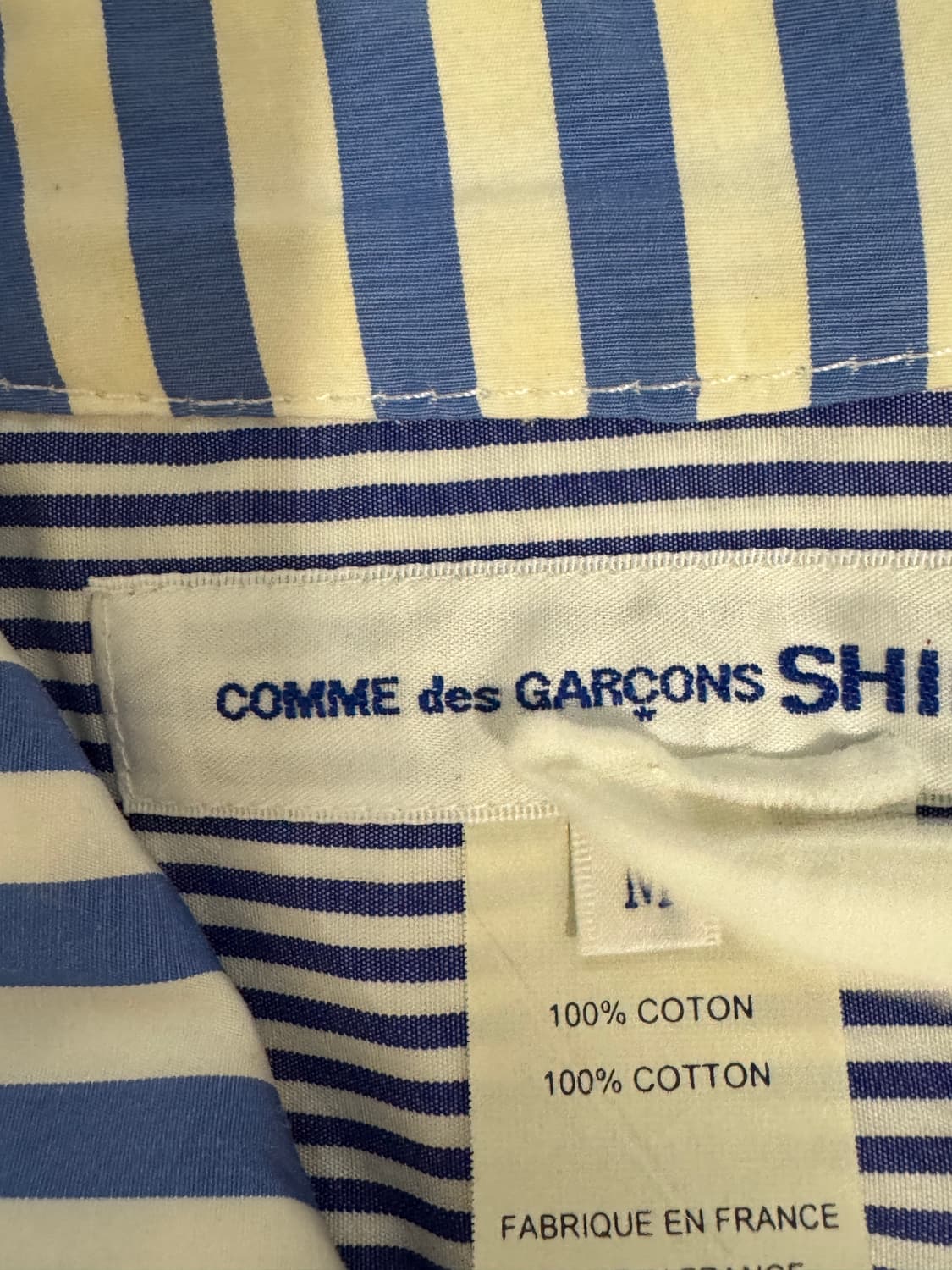 꼼데가르송 셔츠 롱 스트라이프 코튼 셔츠 코트 M 상품이미지3