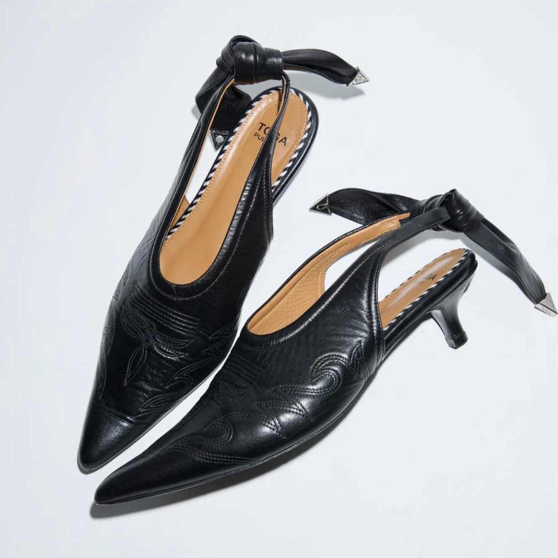 [36,37,38,39]토가 풀라 26ss WESTERN 리본 펌프스힐 상품이미지2