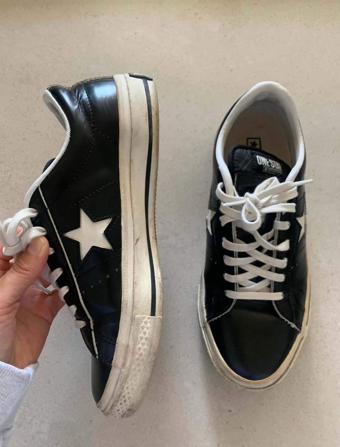 컨버스 원스타 레더 로우 블랙 상품이미지3