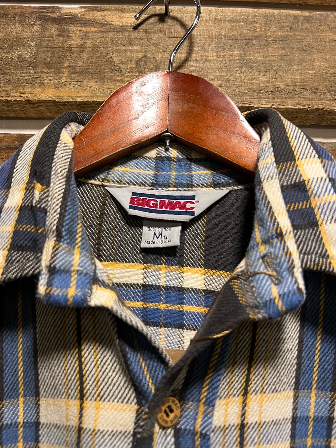 [M]80's JC Penney BIG MAC 블루 타탄체크 플란넬 셔츠 상품이미지2