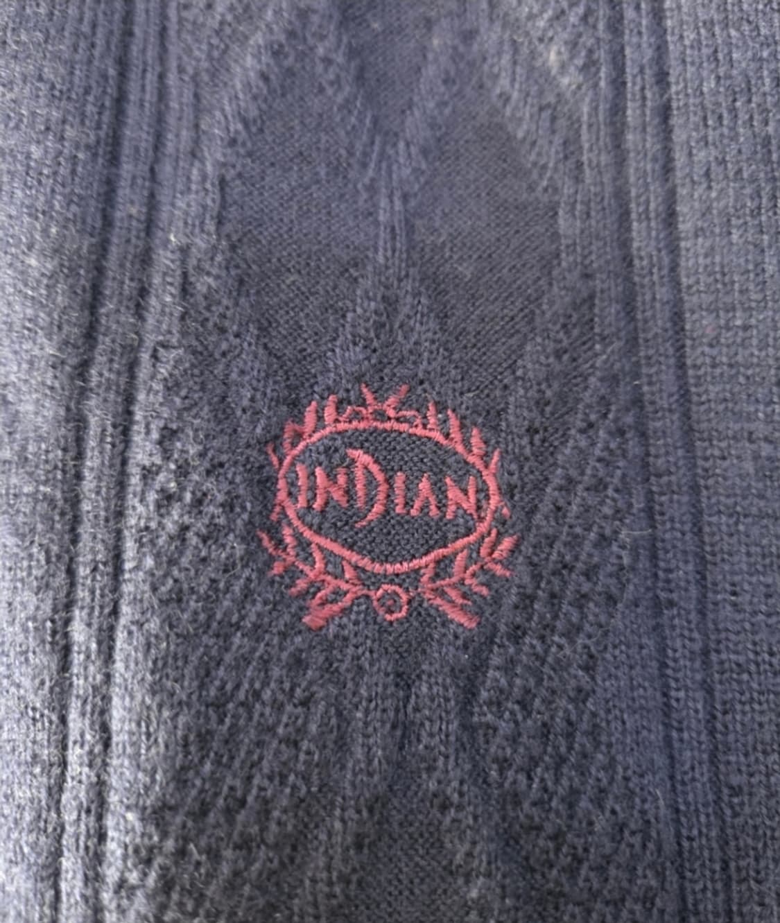 인디안(정품)짙은네이비컬러   지적인 울 니트가디건 셔츠 남방 스웨트 상품이미지4