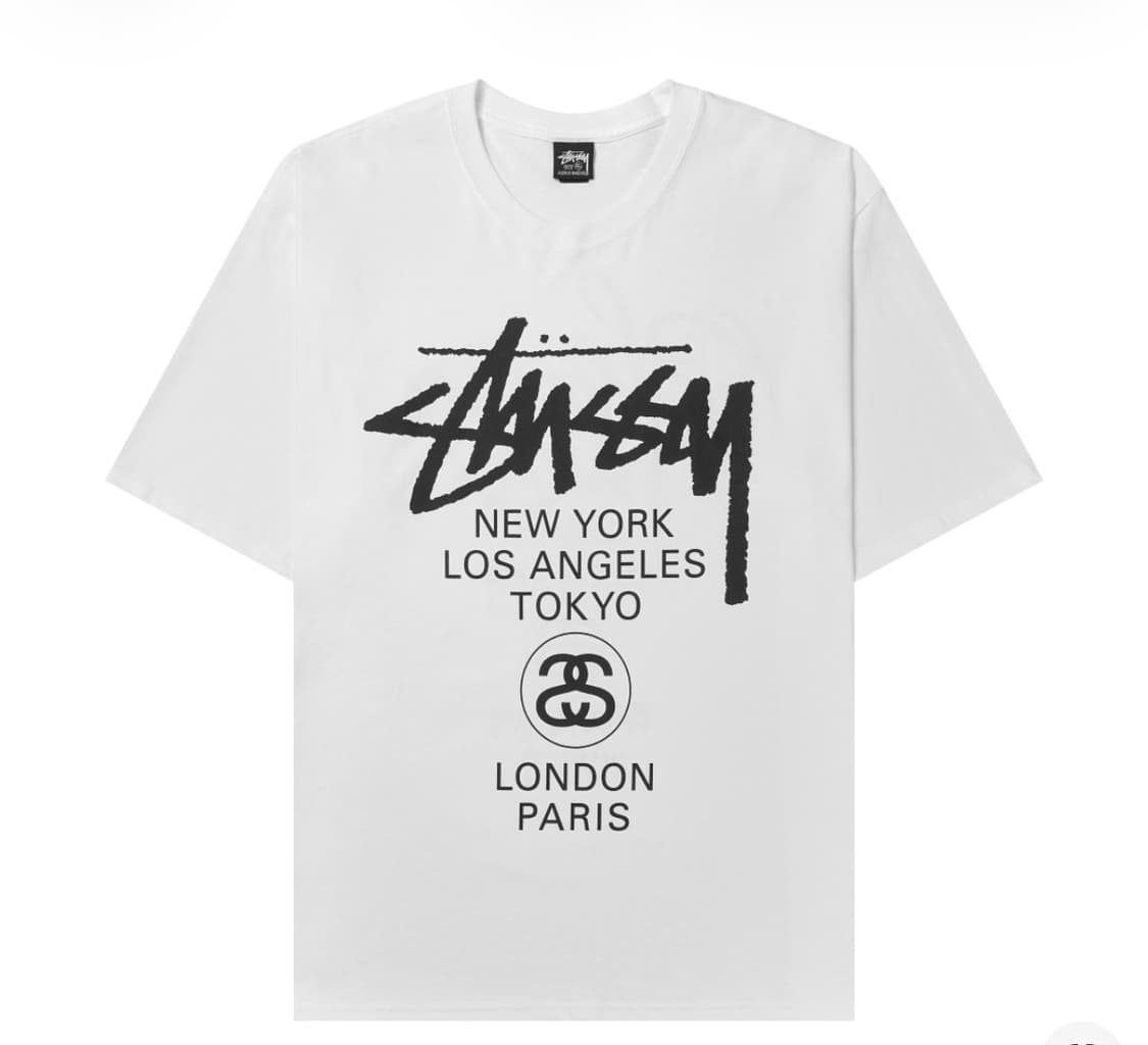 스투시 월드투어 반팔 화이트 L 상품이미지1