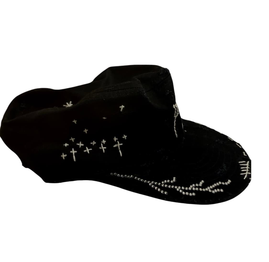 VINTAGE sashiko Skull Custom Pillbox Cap 상품이미지2