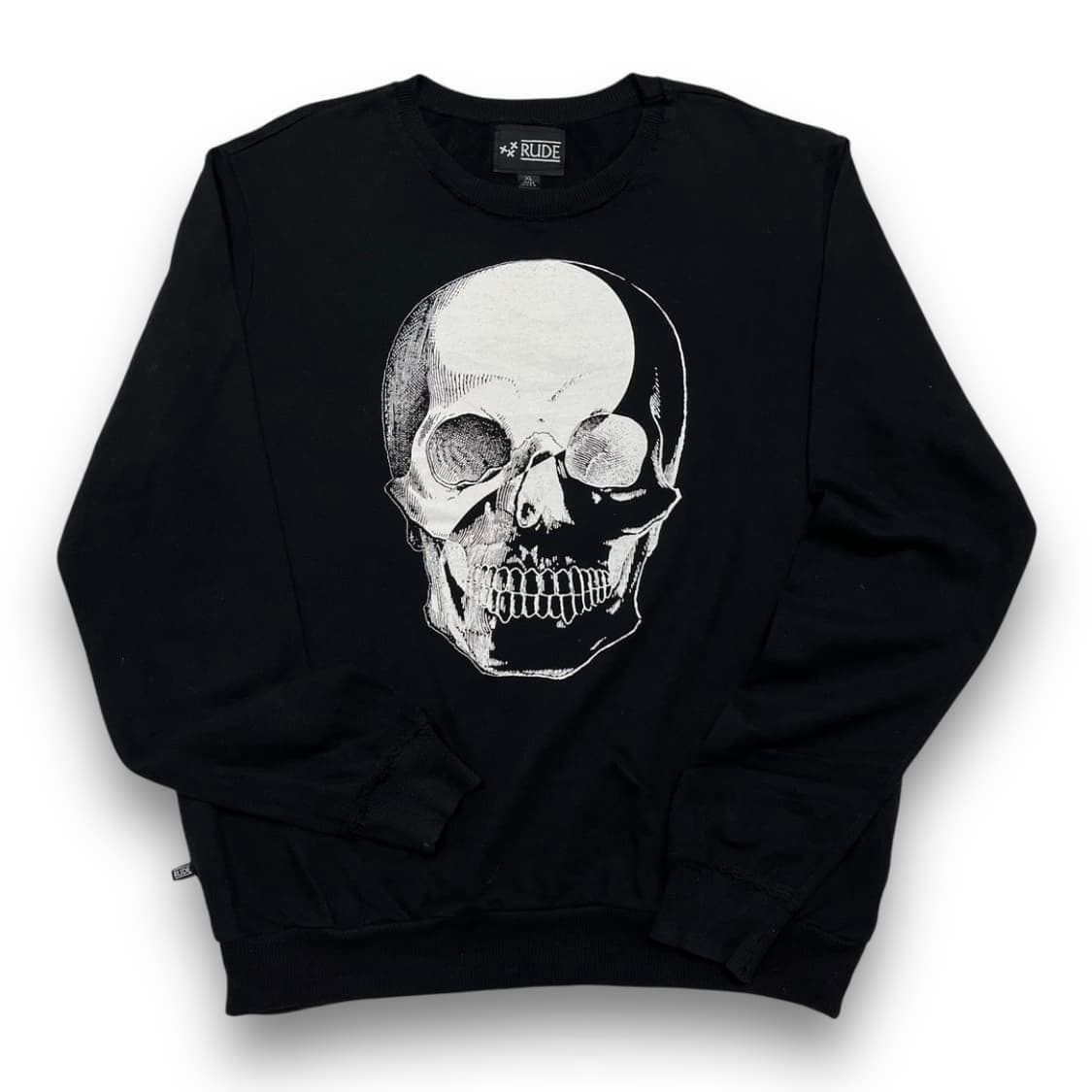 펑크 RUDE 스컬 헤드 쉐도우 딥 다크 빈티지 맨투맨 상품이미지1