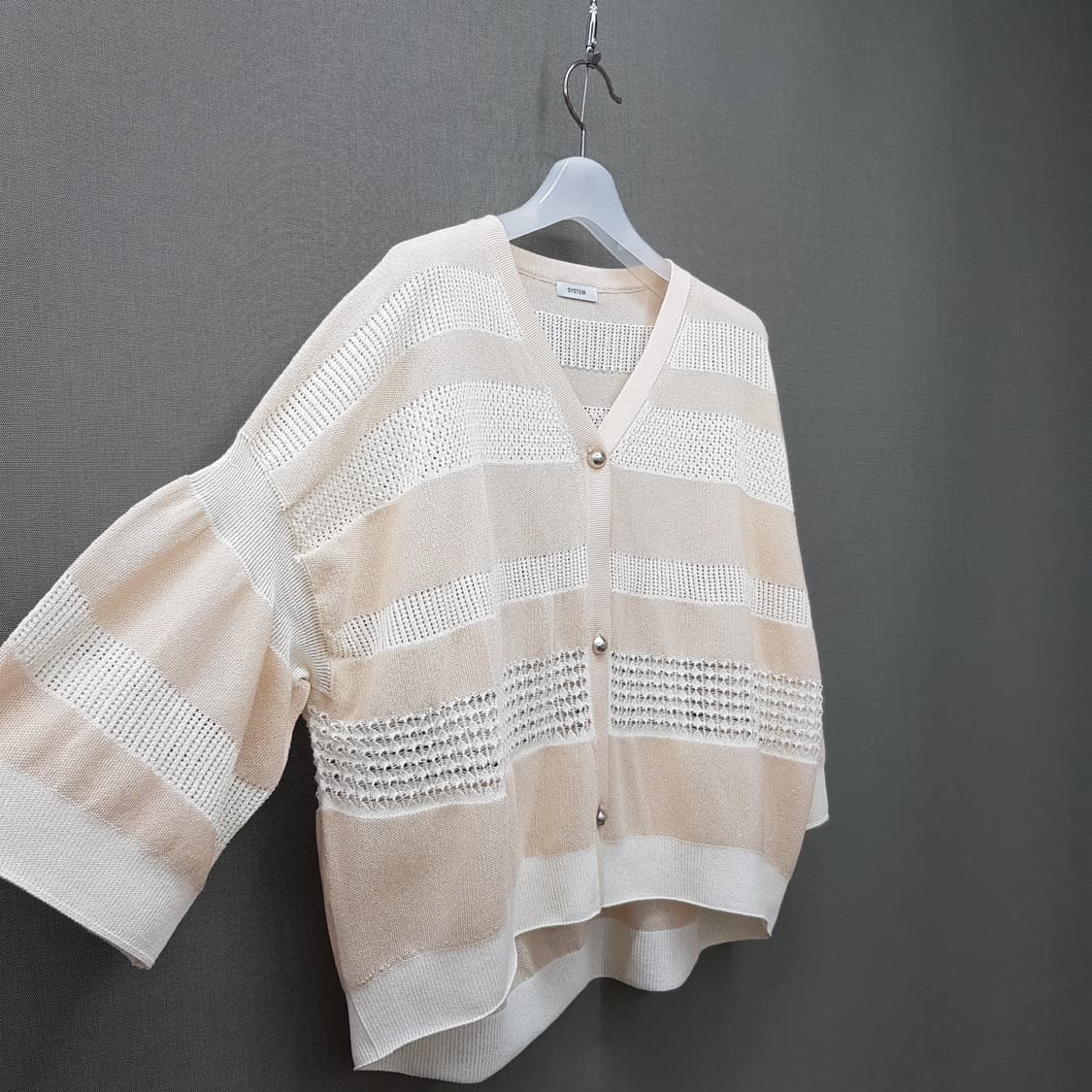 한섬 시스템 2022 시스루 펄버튼 가디건 F사이즈 상품이미지3