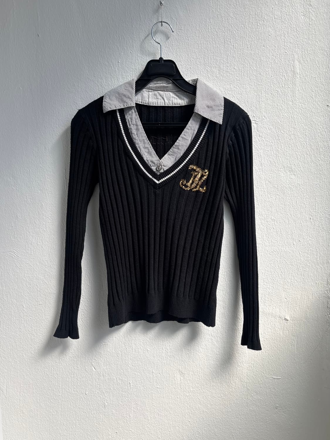 Vintage Collar Layered Knit  상품이미지6