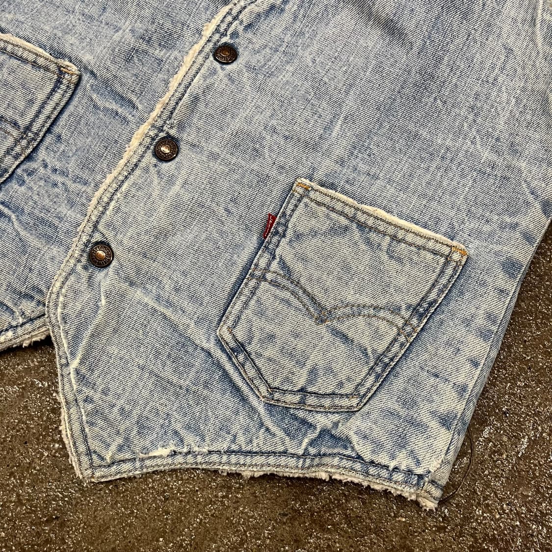 80s Levis 데님 쉐르파 베스트 (95) 상품이미지2