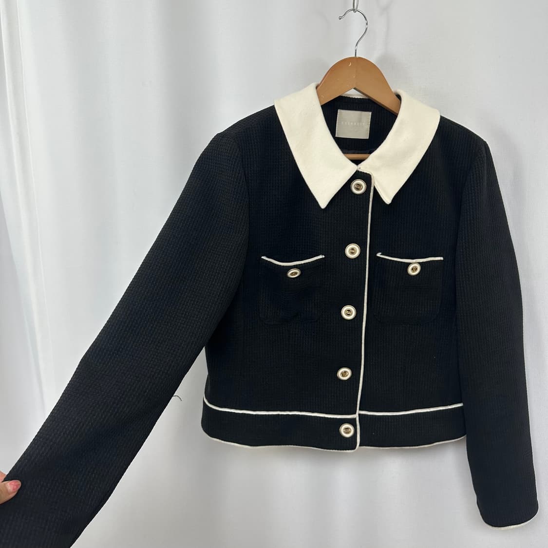 레인드롭 여성 금장 카라 자켓 ONE SIZE  상품이미지3