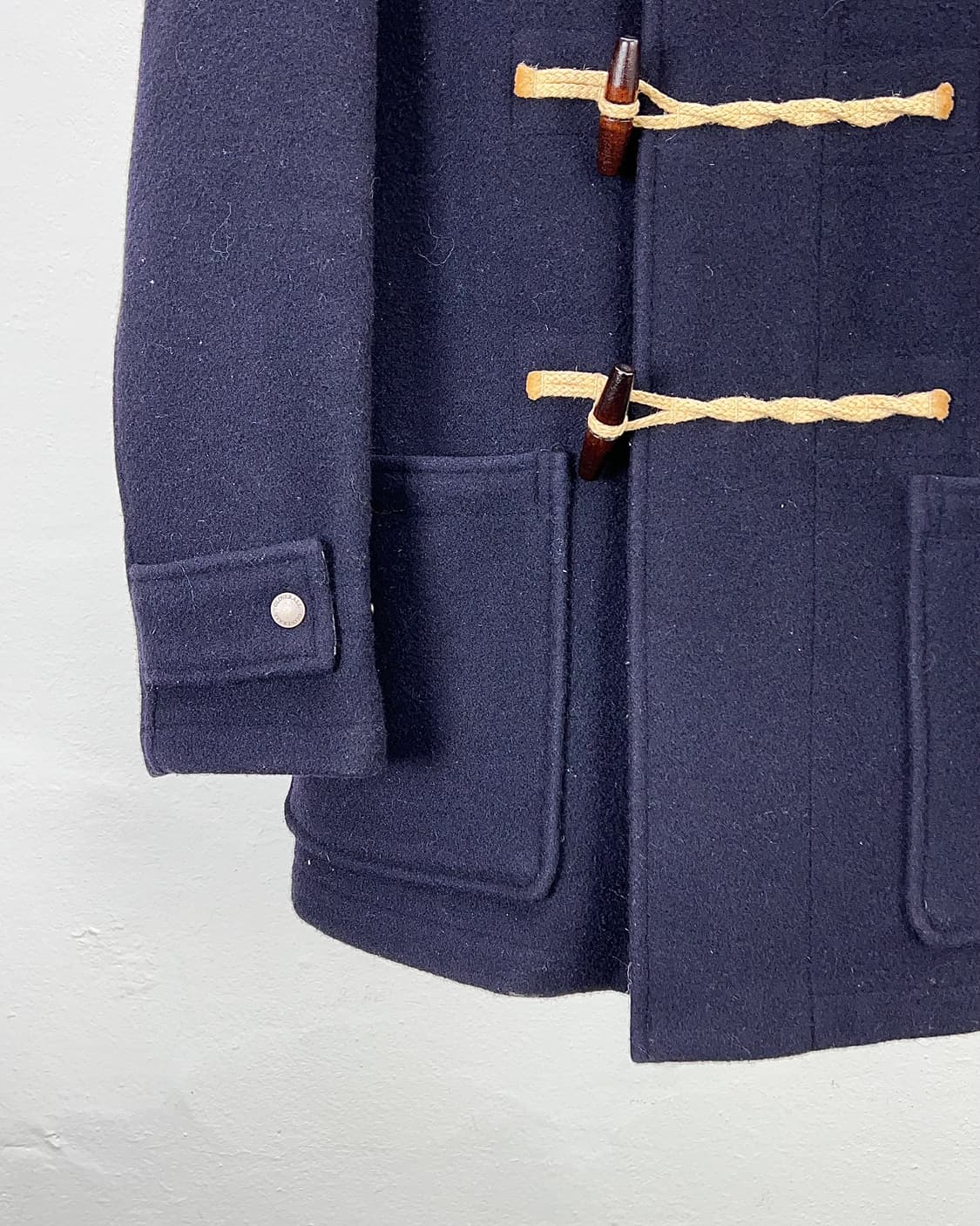 글로버 올 딥 네이비 몬티 후디 랭스 울 더플 코트 상품이미지4