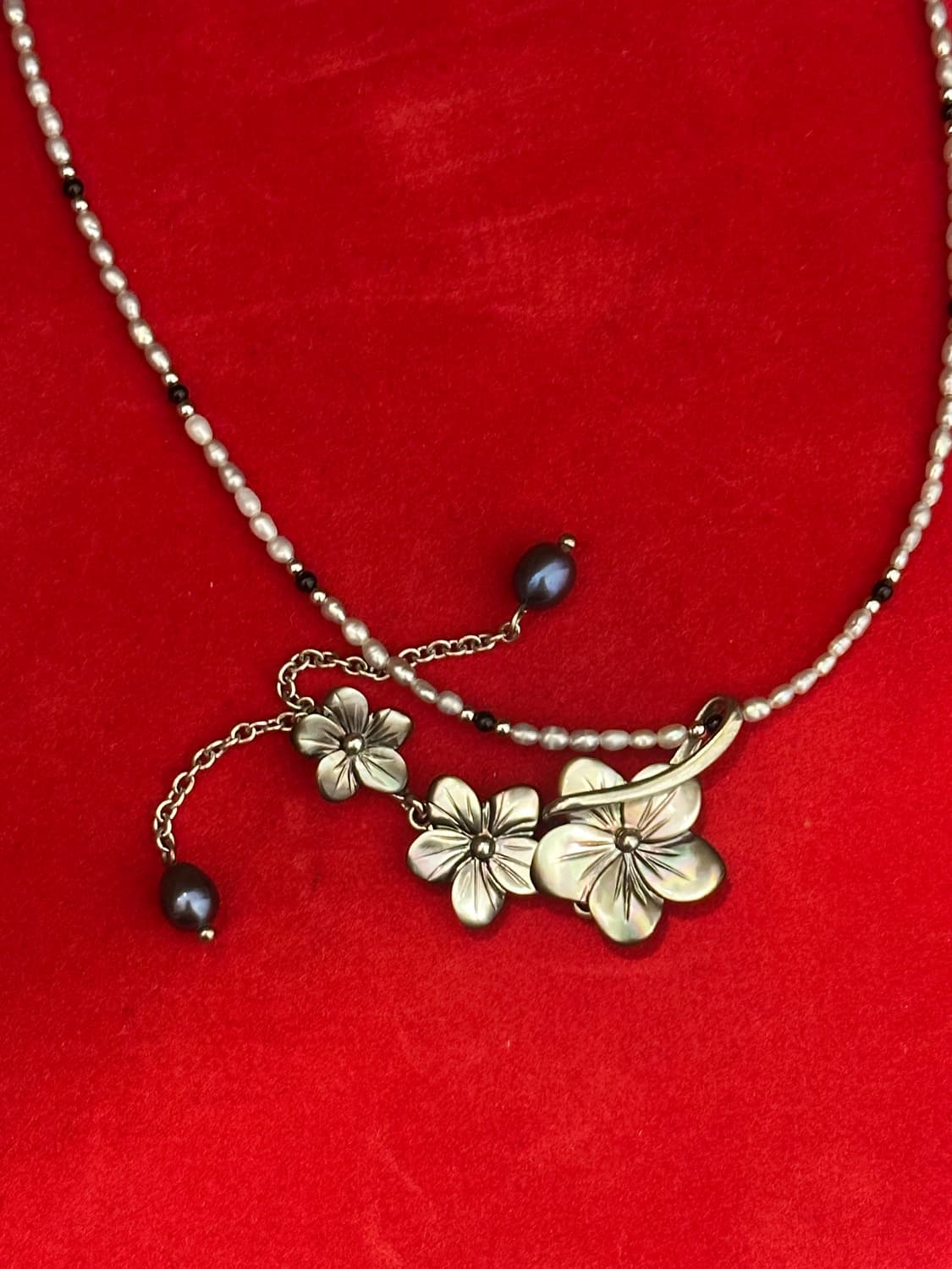 Vintage mother-of-pearl 925silver neckla 상품이미지7