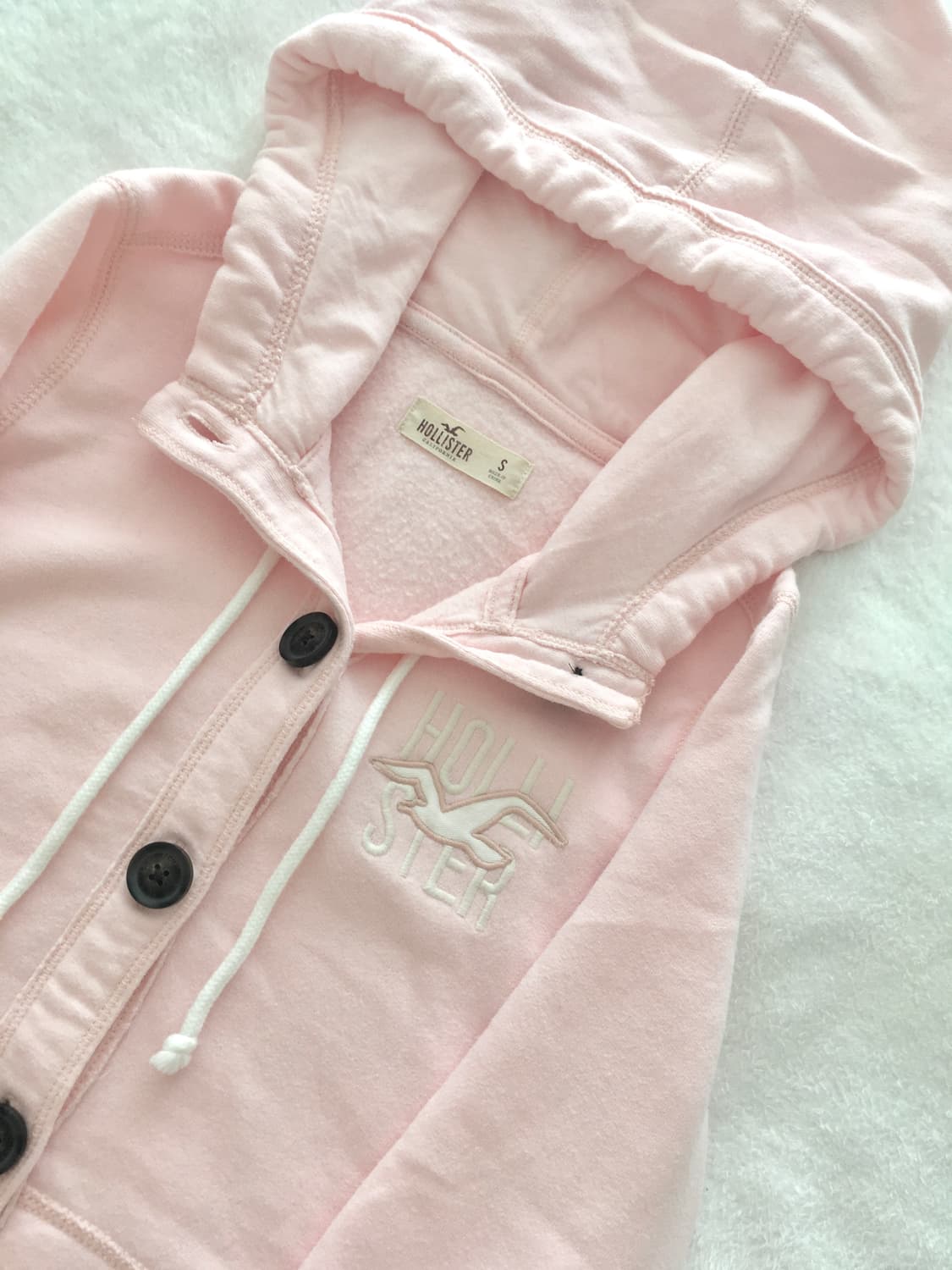 홀리스터 연핑크 버튼업 후드집업 Hollister 히메갸루 핀터레스트 상품이미지7
