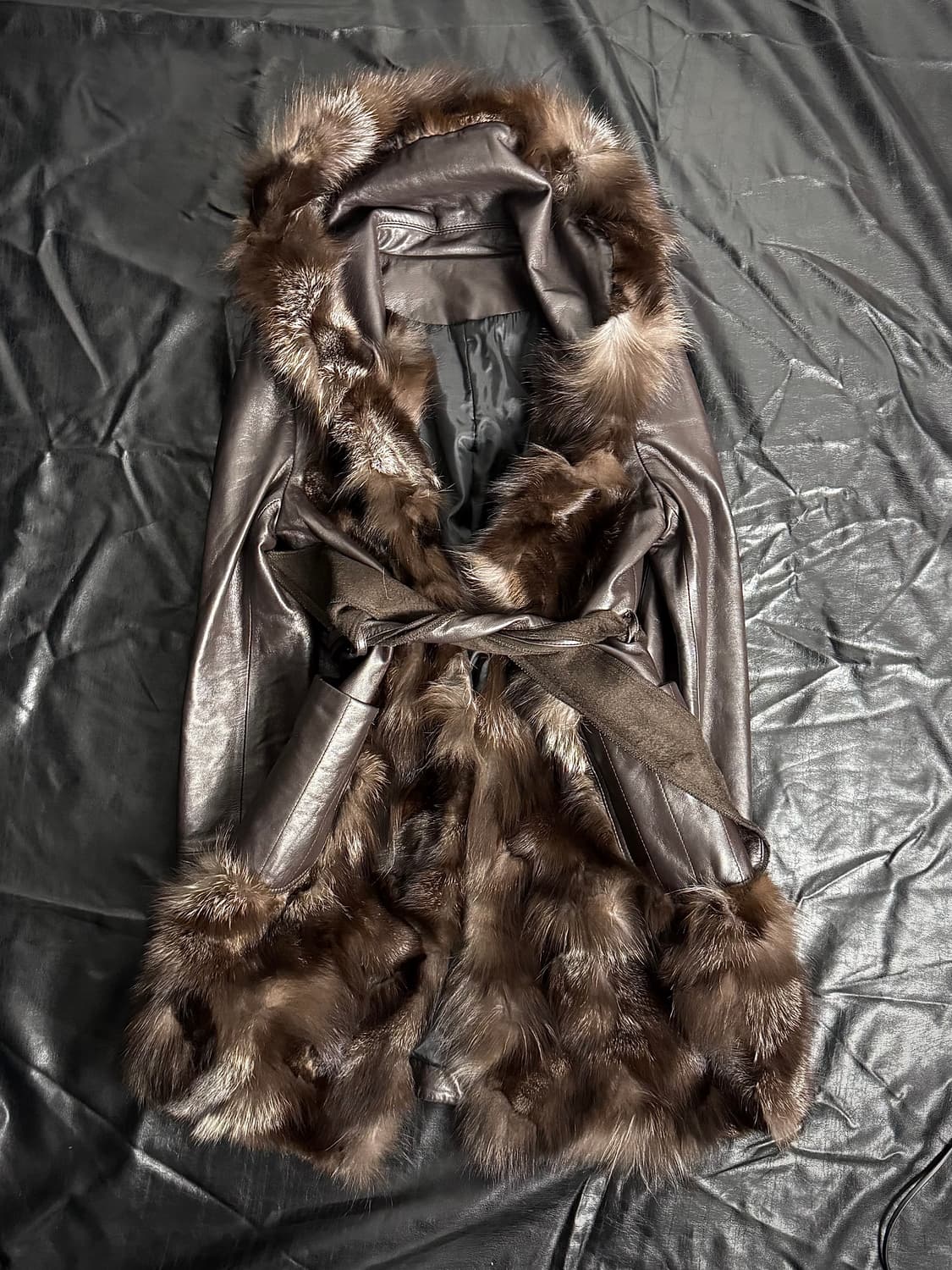 Brown fox fur jacket 상품이미지3