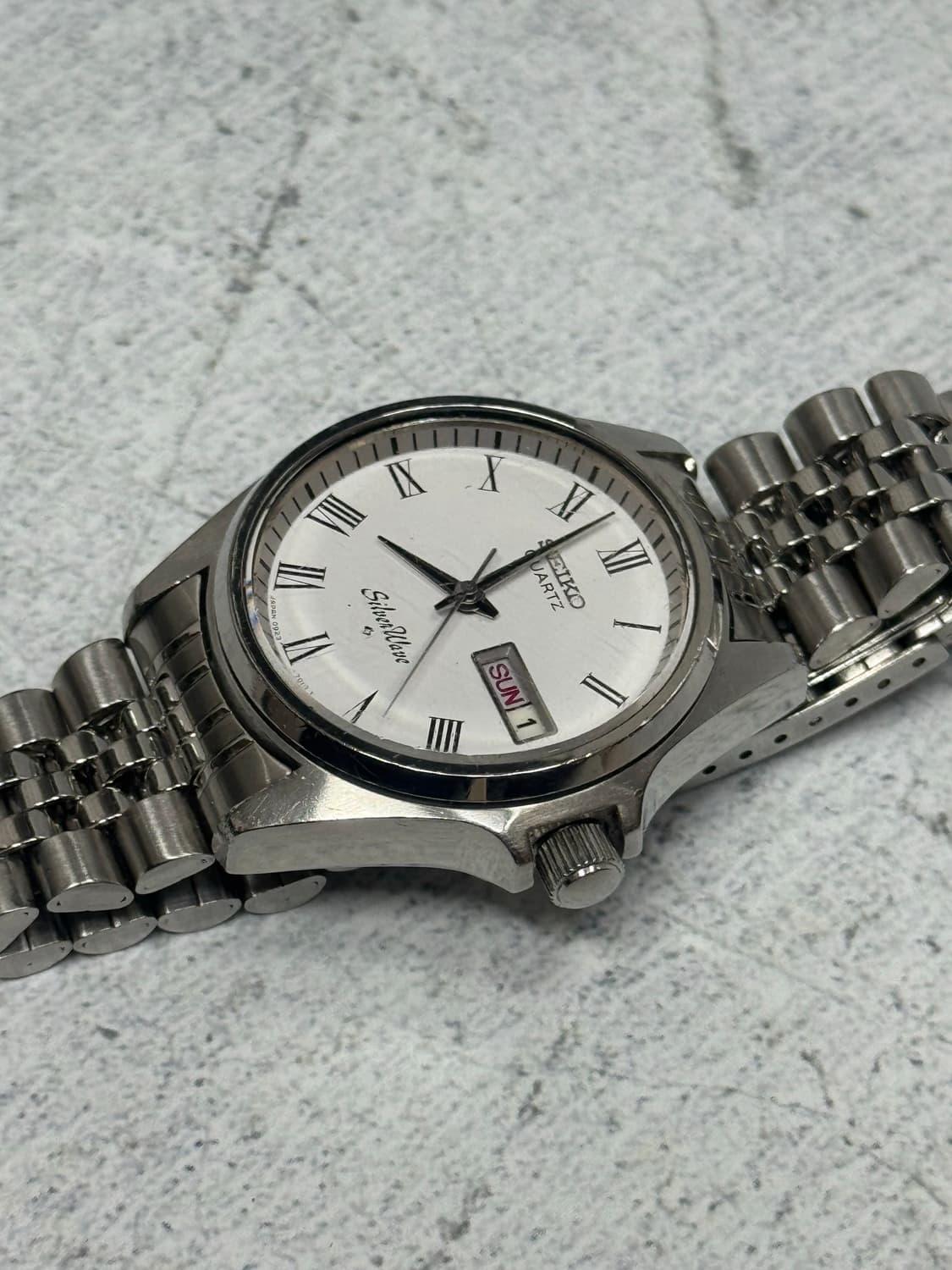 70s 빈티지 세이코 실버웨이브 로마인덱스 쿼츠 상품이미지3