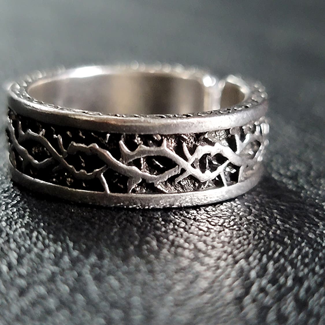 Thornbind 백동 남자 엔틱 빈티지 명품 고대 뿌리 가시 반지 상품이미지2