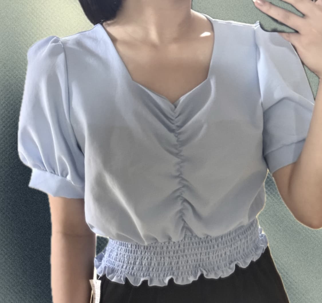 퍼프 밴딩 숏 블라우스 상품이미지3