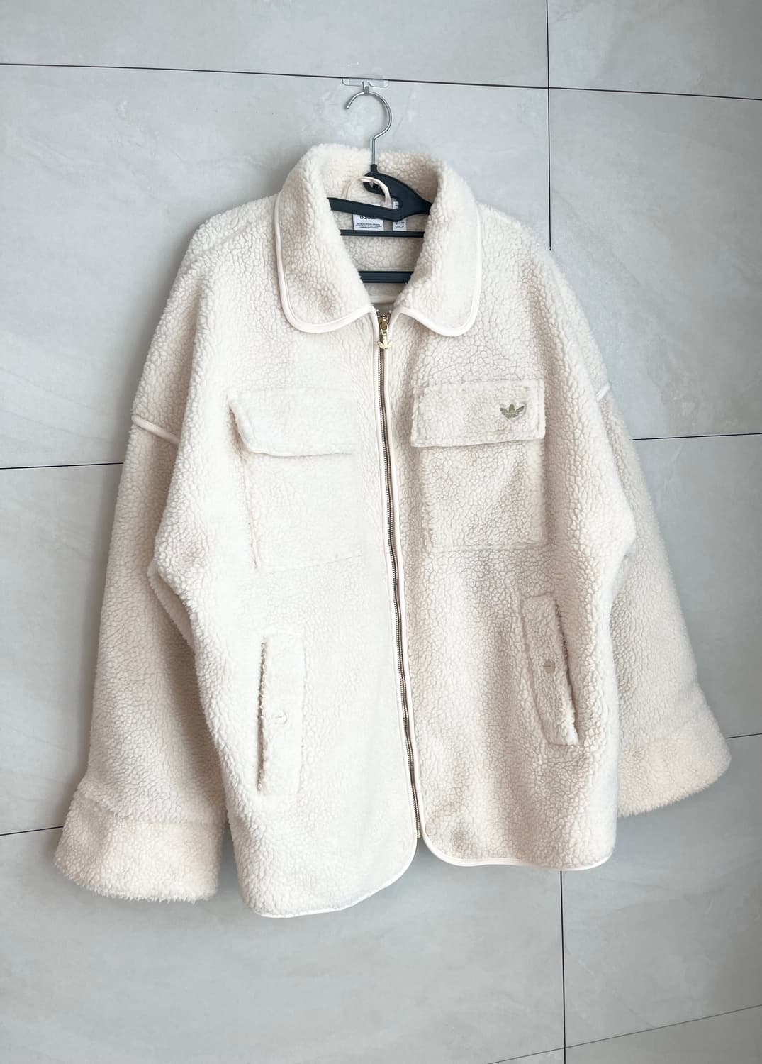 아디다스 쉐르파 후리스 자켓 아이보리/골드 [M] 상품이미지2