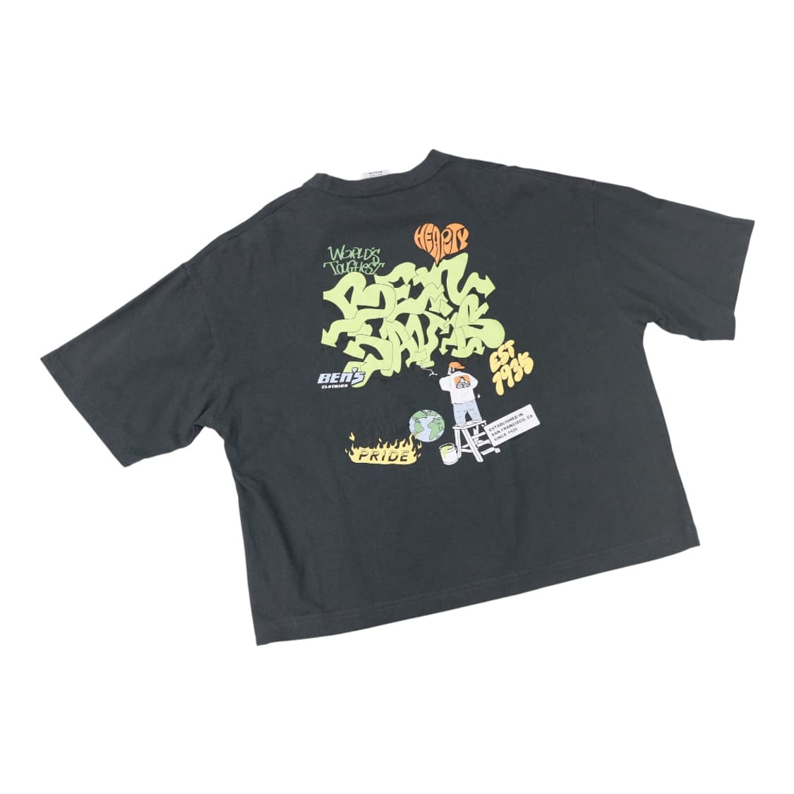 벤데이비스 빈티지 백로고 그래픽 차콜 반팔 티셔츠 (M) 상품이미지1