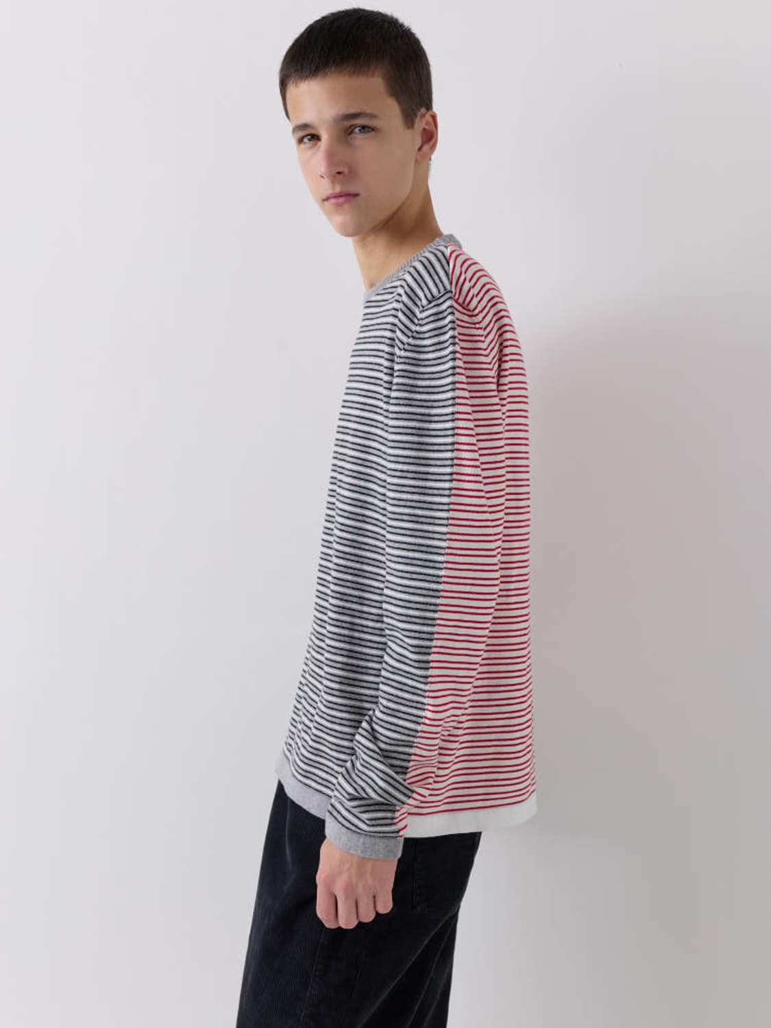 [S,M,L,XL]기마구아스 Pablo 스트라이프 니트/그레이 상품이미지4