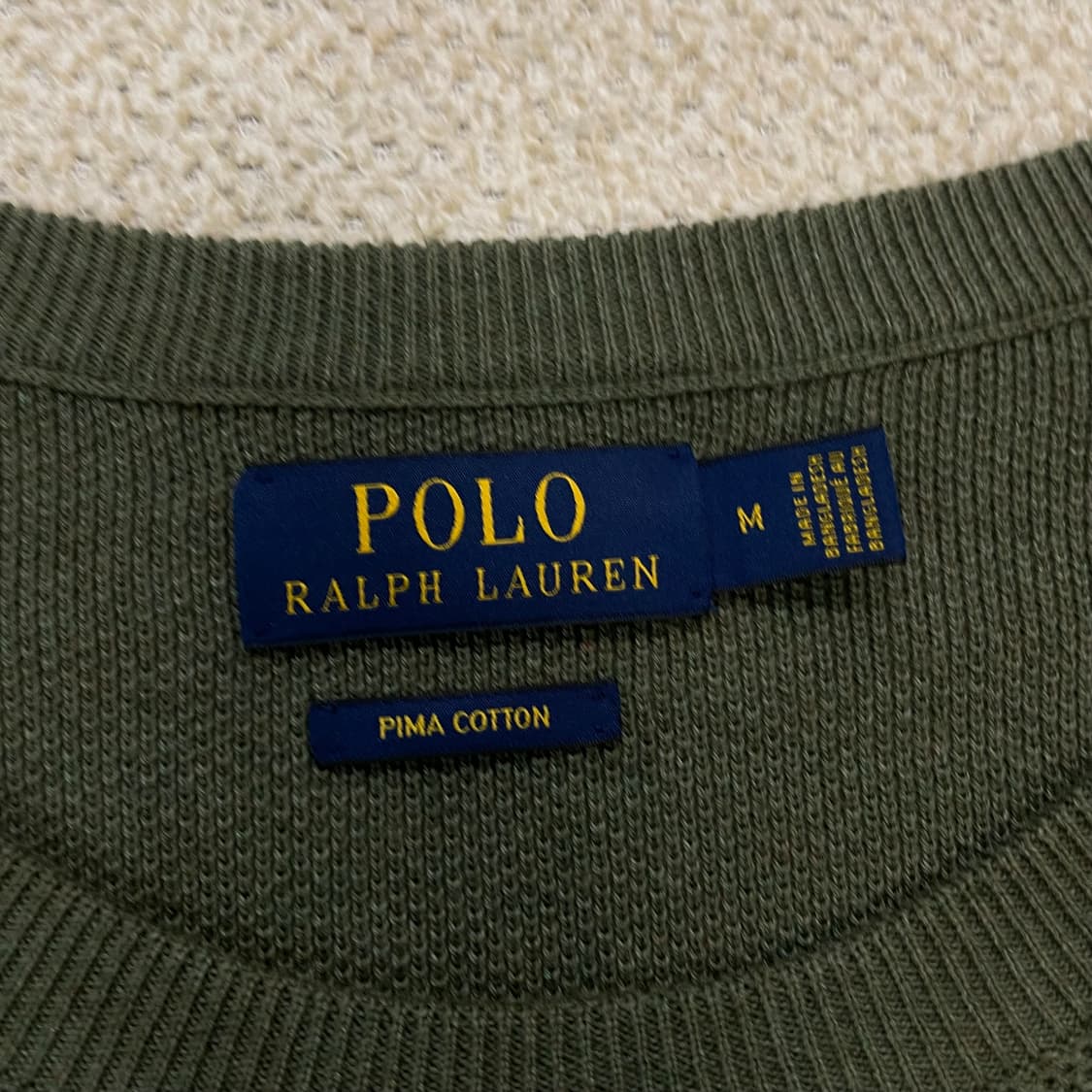 폴로 랄프로렌 포니 로고 피마코튼 컬러 블록 라운드 니트 상품이미지3