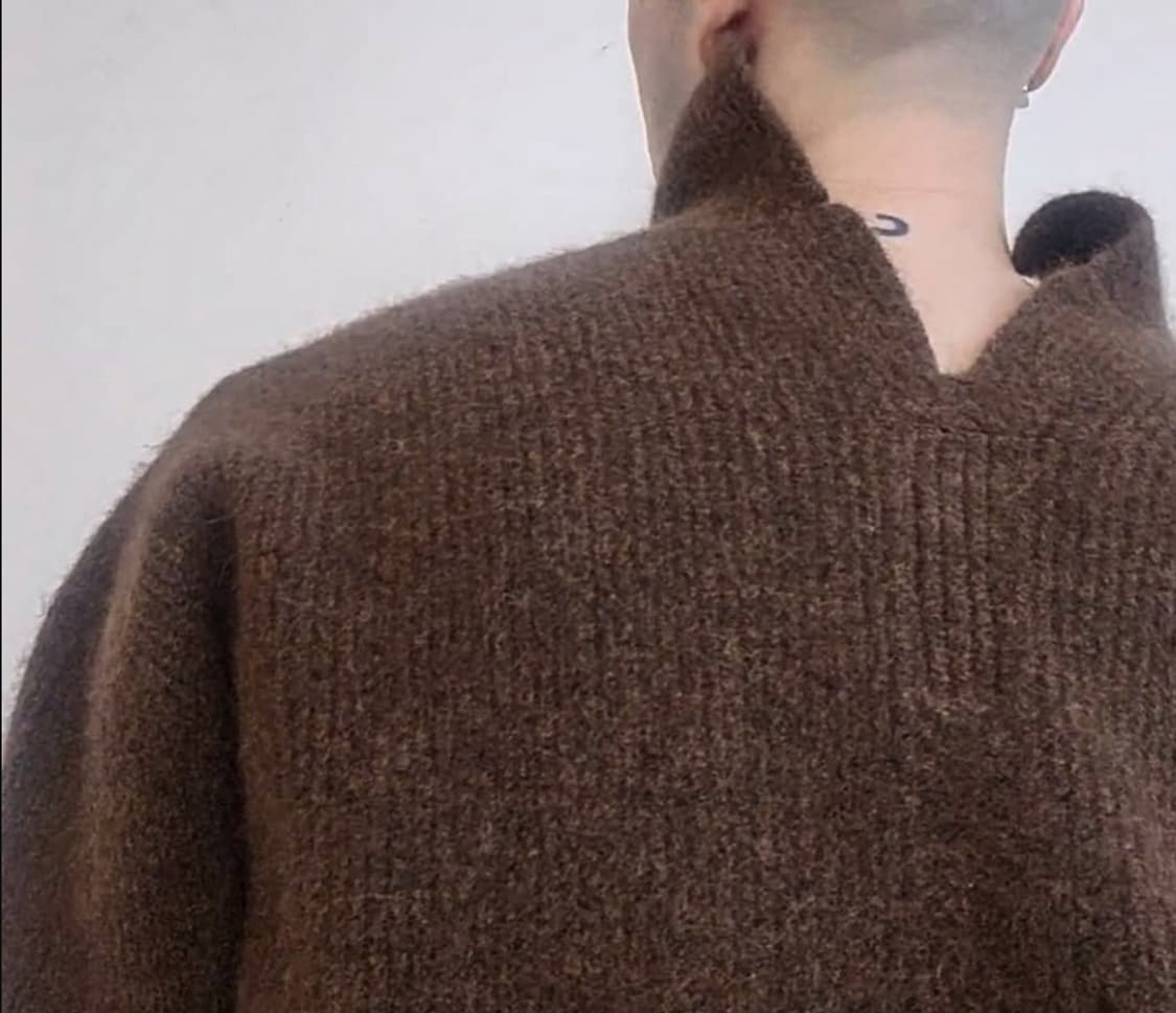 릭오웬스 헤비 알파카 피셔맨 타바드 브라운 상품이미지2