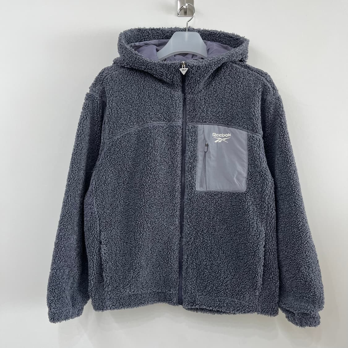 리복 그레이 뽀글이 플리스 후드 자켓 상품이미지2