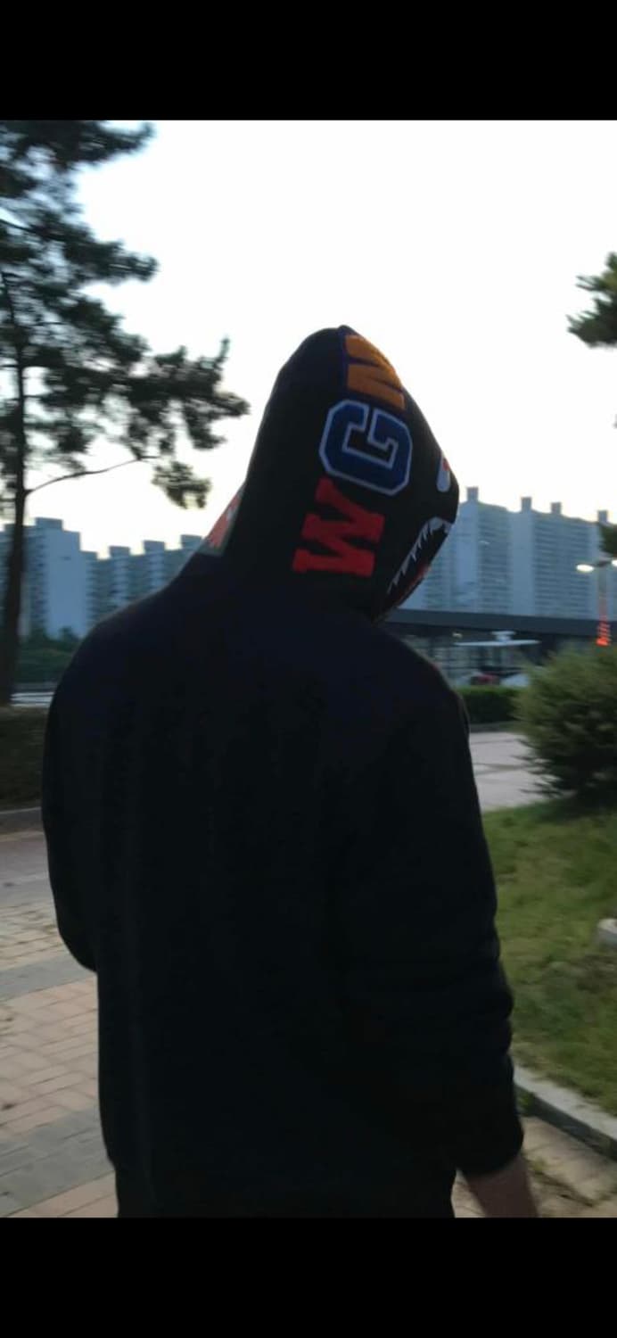 베이프 샤크 후드티 블랙 정품 L 상품이미지1