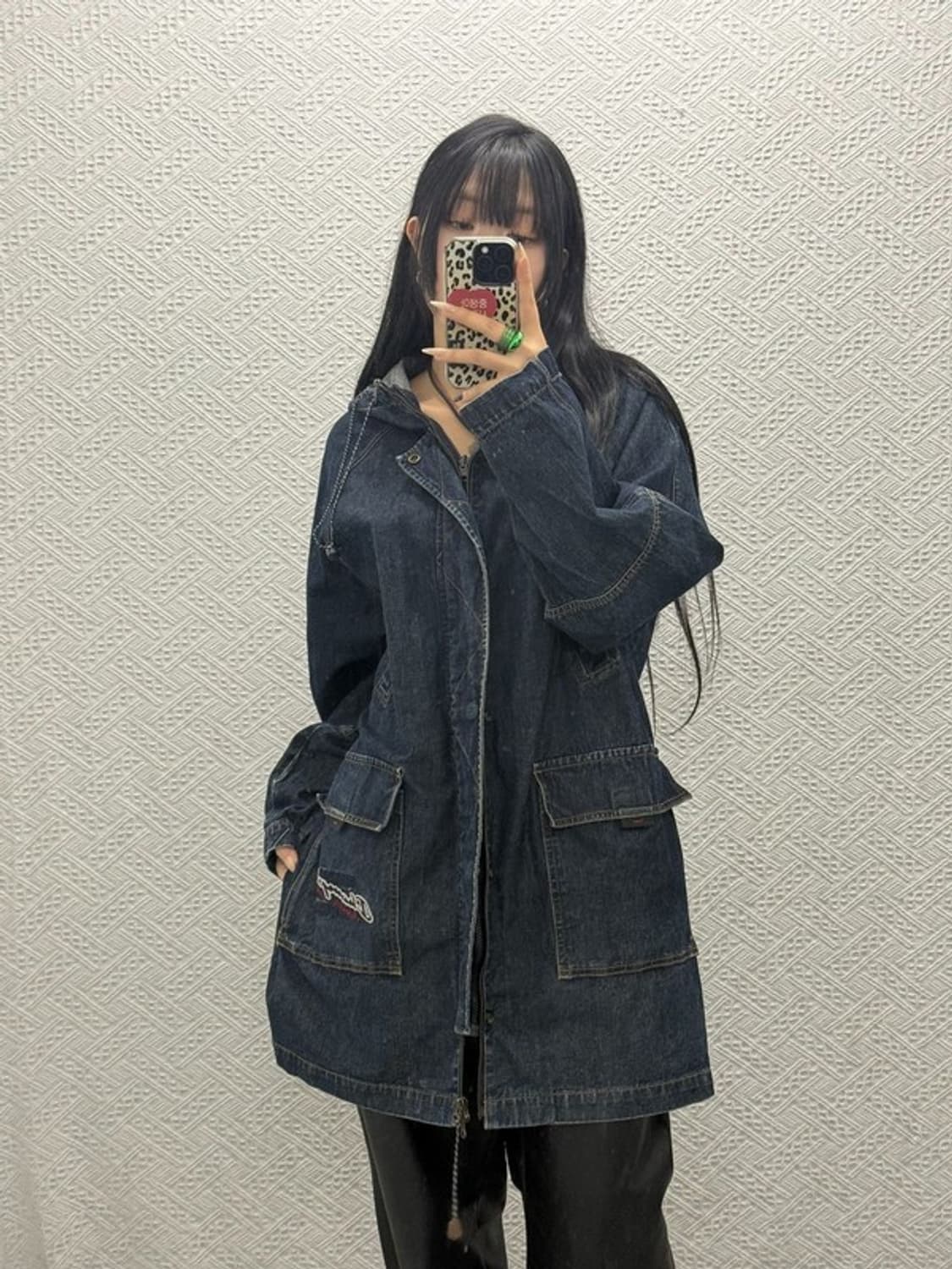 챔피언 올드스쿨 캐주얼 빈티지 미디 데님 자켓 100 C08500 상품이미지1