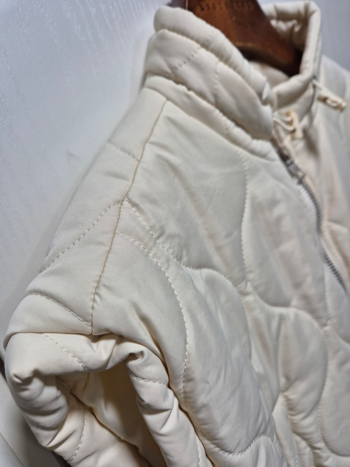 빈티지 아이보리 퀼팅 패딩 조끼 상품이미지7