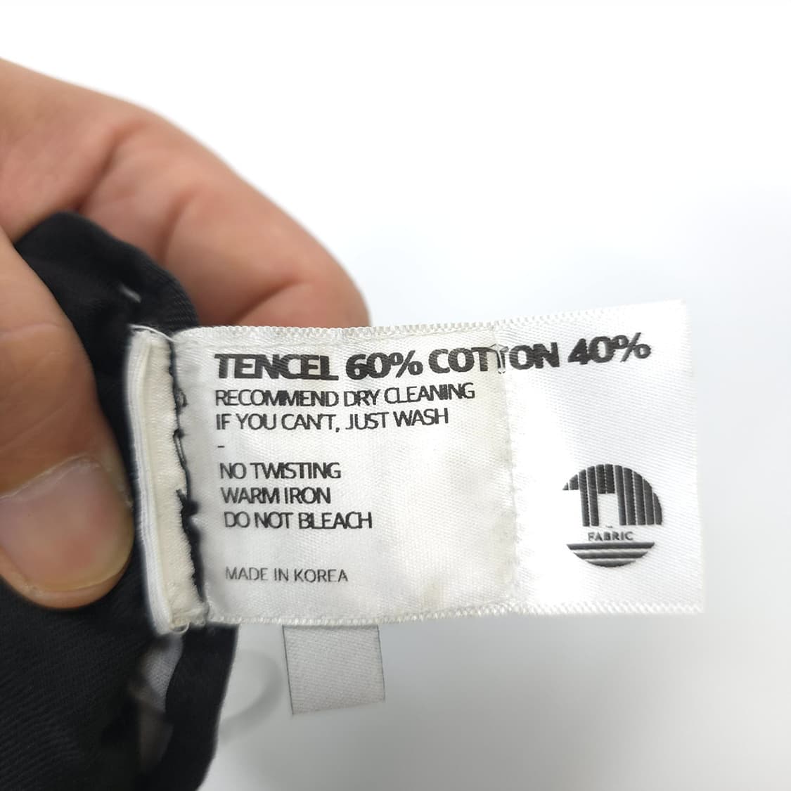 남성 T Fabric 블랙 와이드 슬랙스 팬츠 L 상품이미지8