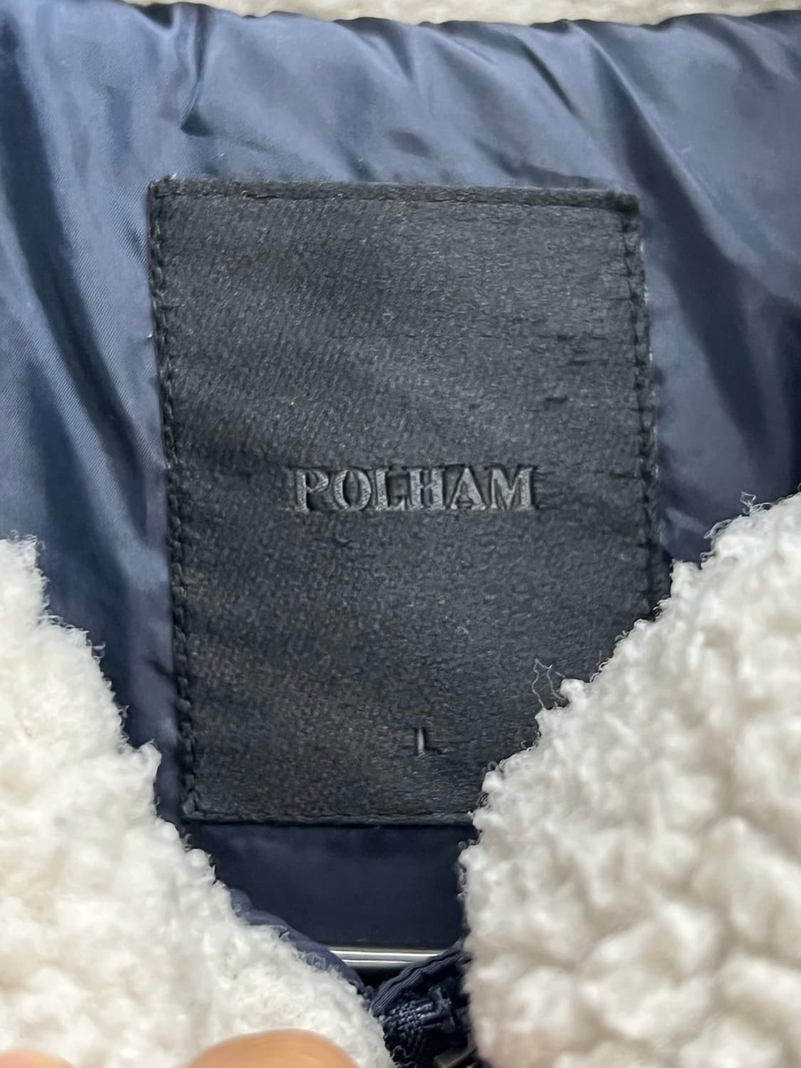 (L) 폴햄 덕다운 셰르파 패딩 네이비 상품이미지4