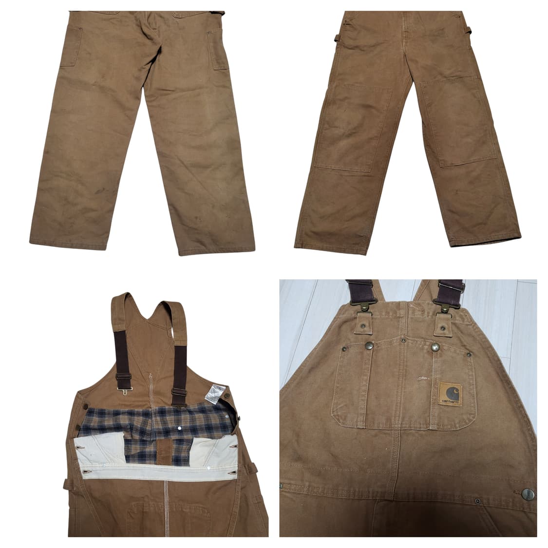(38x32) 빈티지 칼하트 오버롤 덕코튼 더블니 카펜터 carhartt 상품이미지6