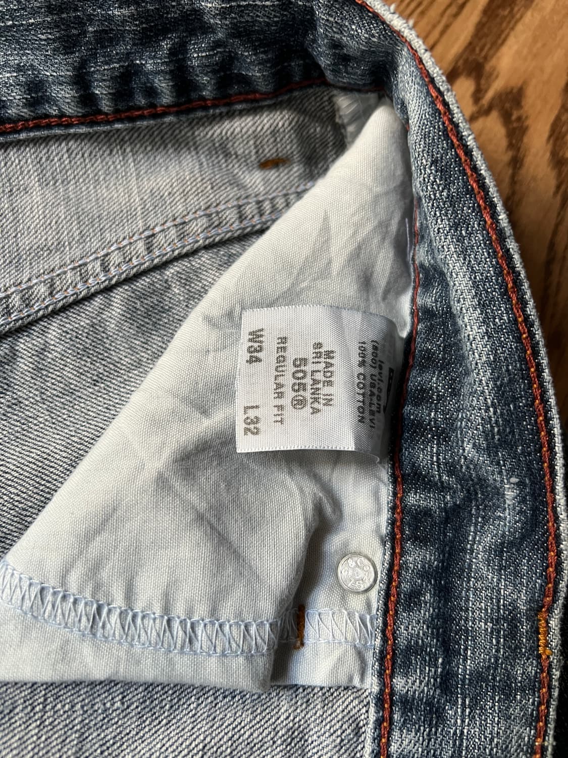 [34]00's 리바이스 USA 505 빈티지 워싱 스트레이트 데님 팬츠 상품이미지5