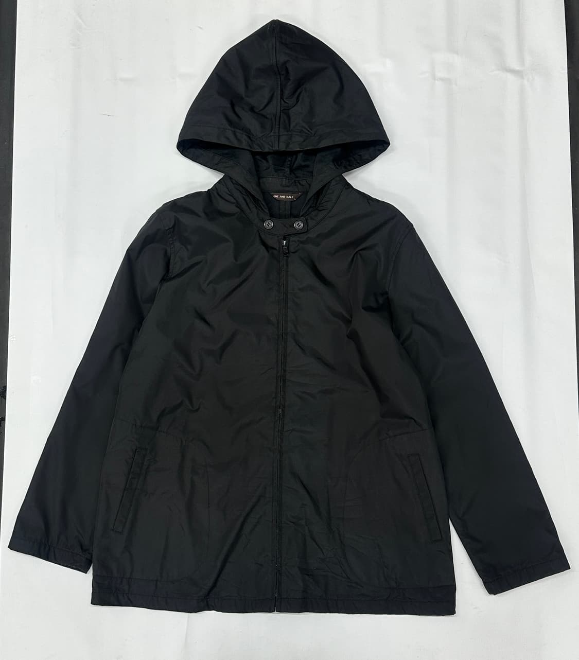 ONE AND HALF 블랙 바람막이 자켓 아우터 일본 빈티지 우비소녀 상품이미지2