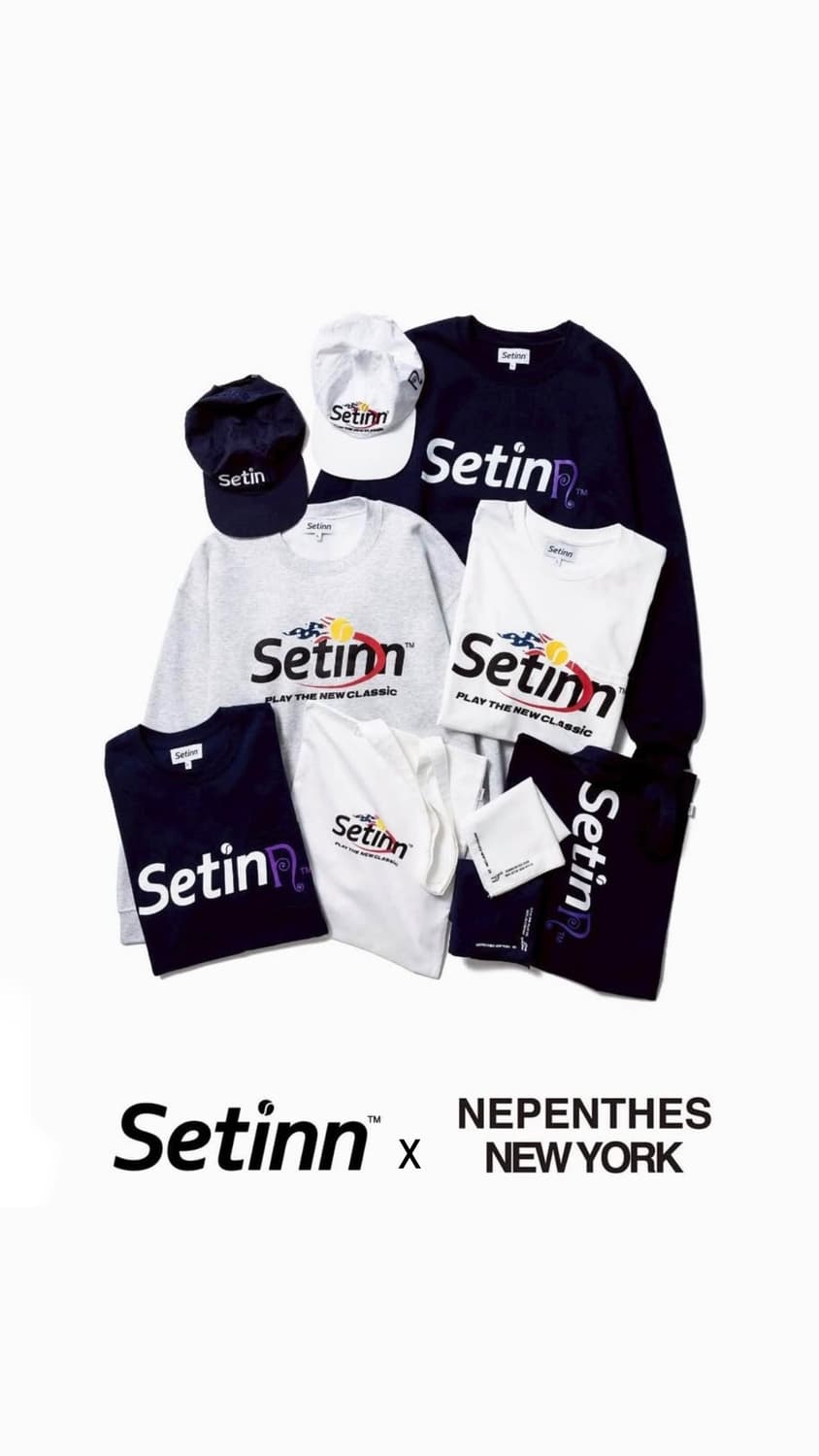 Setinn X Nepenthes NY 세틴 맨투맨 M 새상품 네이비 상품이미지4